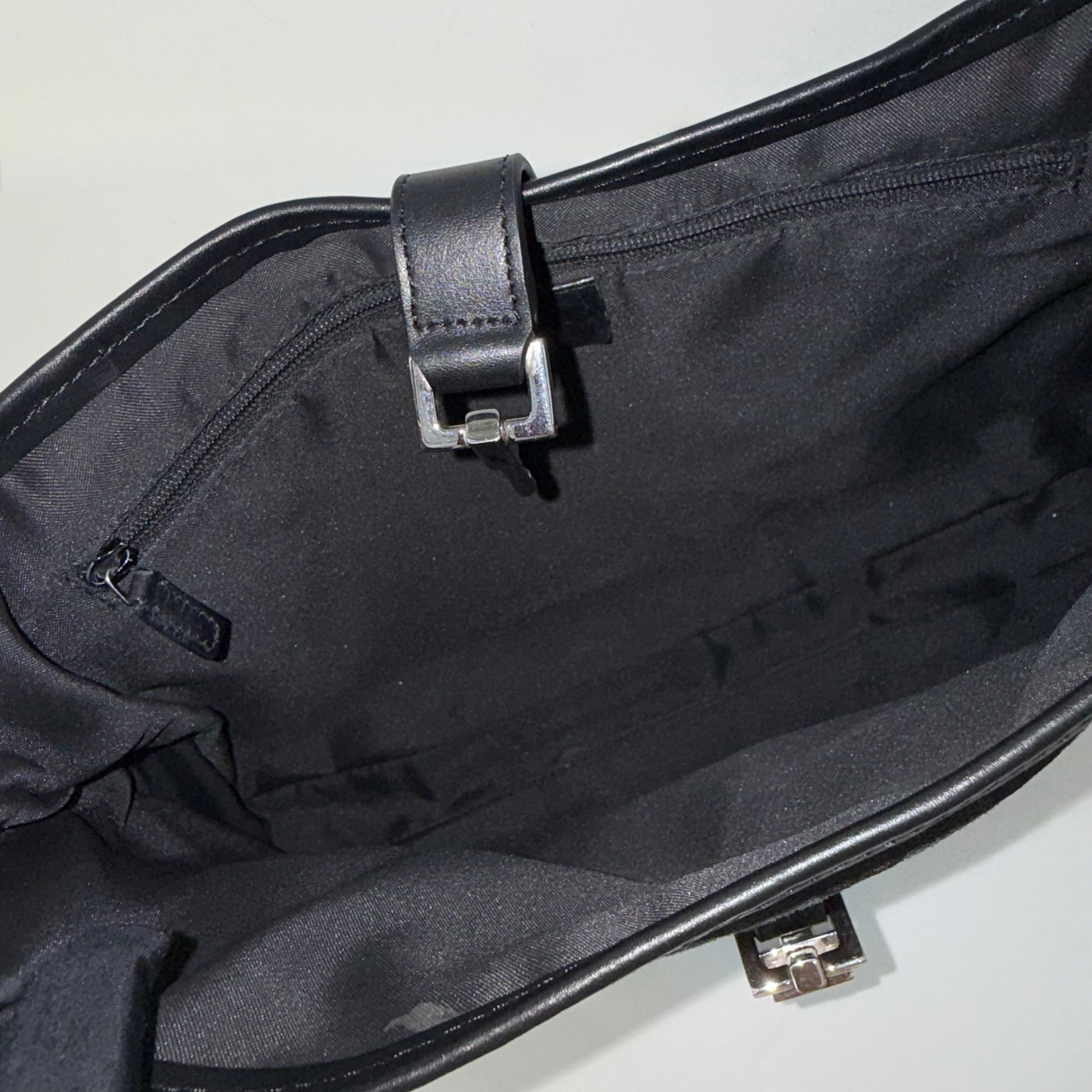 Gucci Black GG Canvas and Leather Jackie Hobo Bag