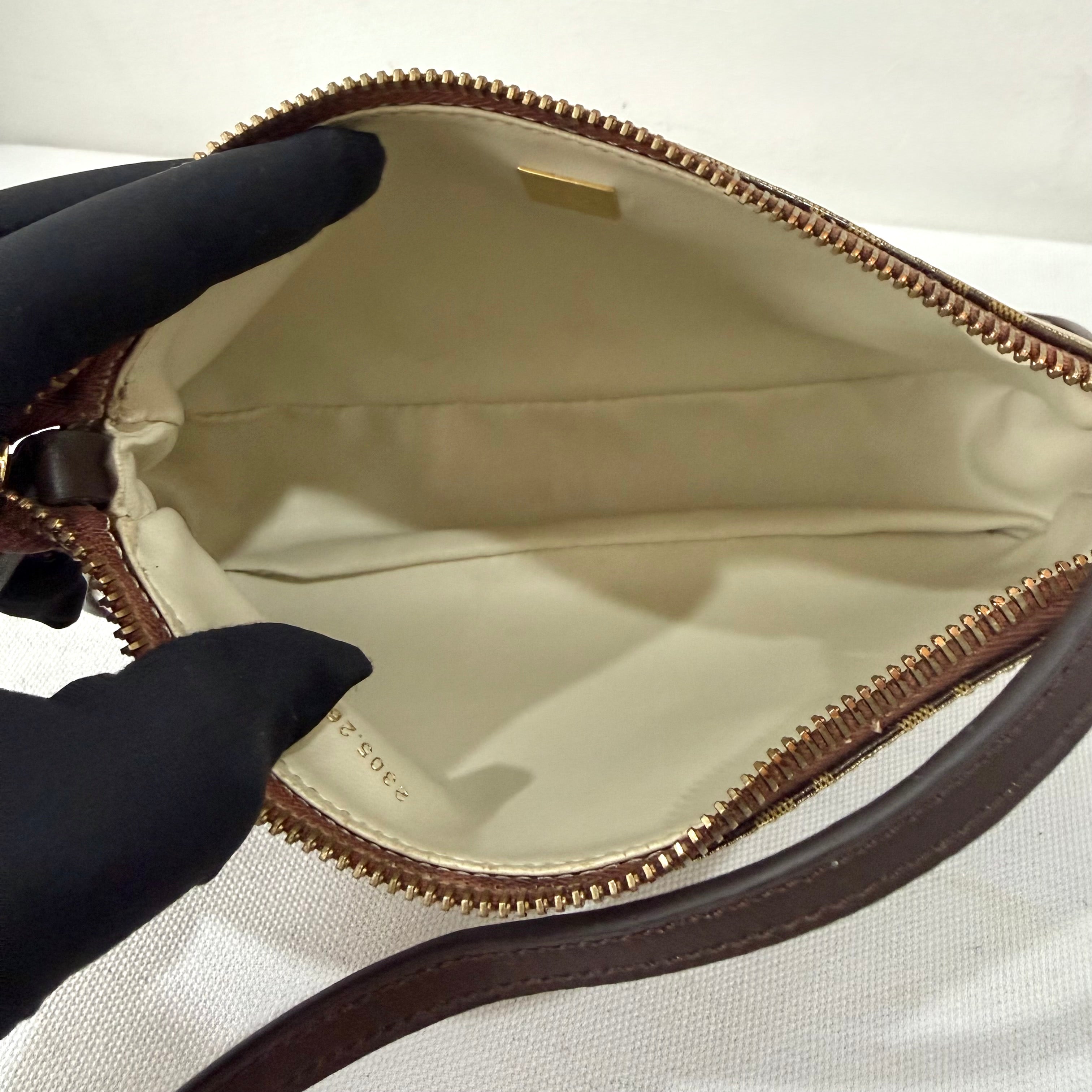 Fendi Brown Patent Zucchino Pochette