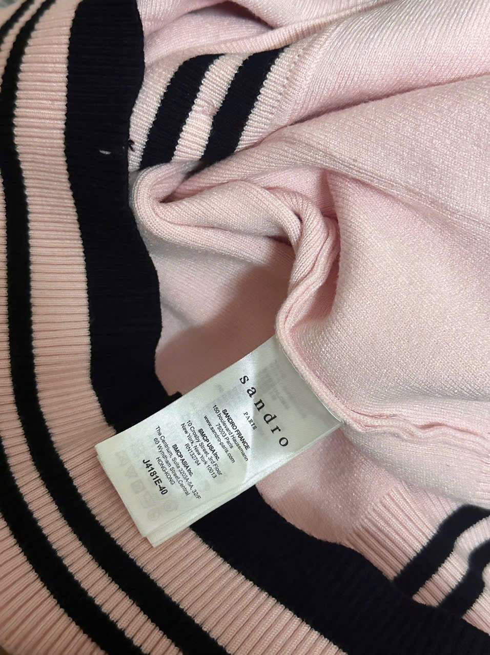 SANDRO Paris Knit Cardigan Pink