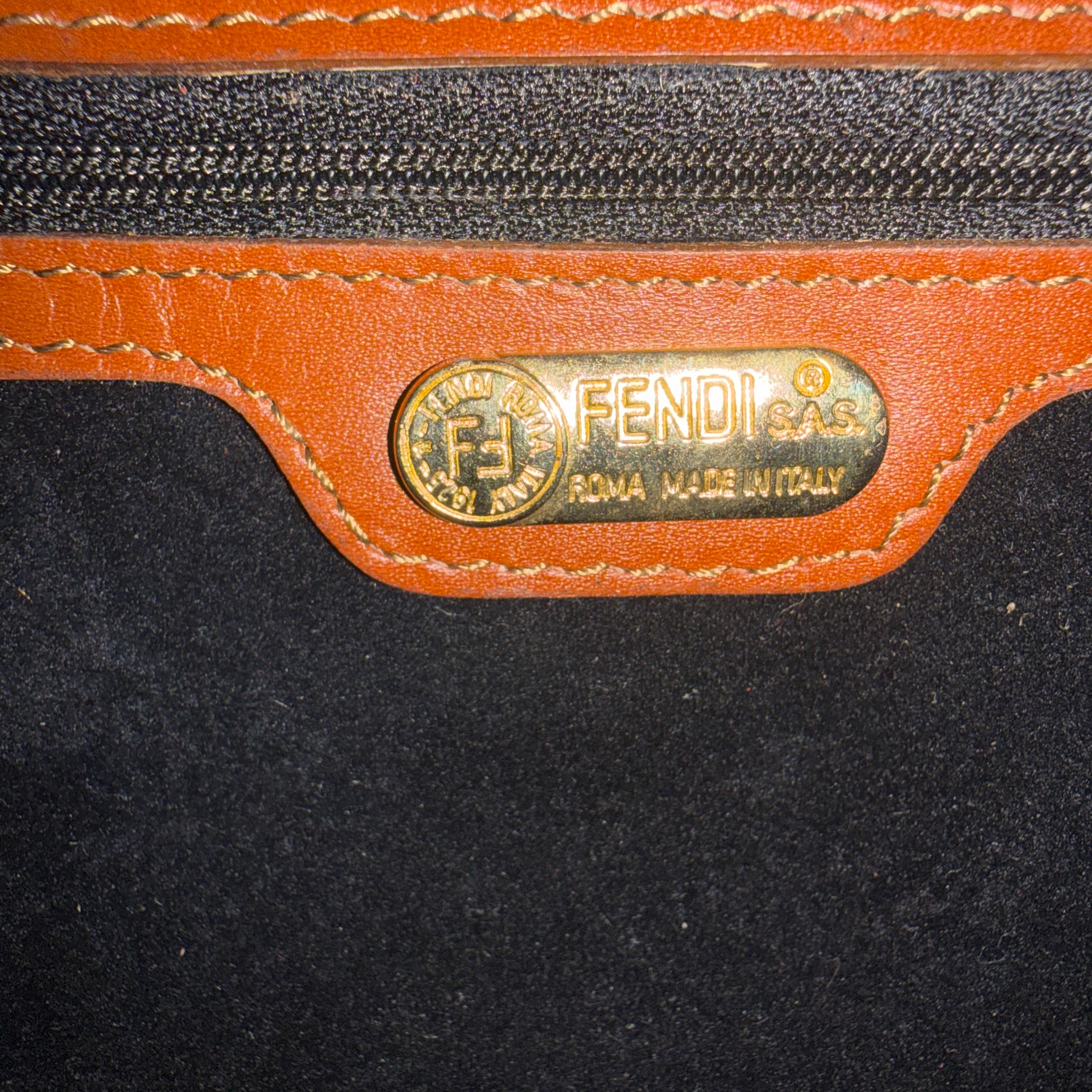 Fendi Vintage Pequin Flap Crossbody