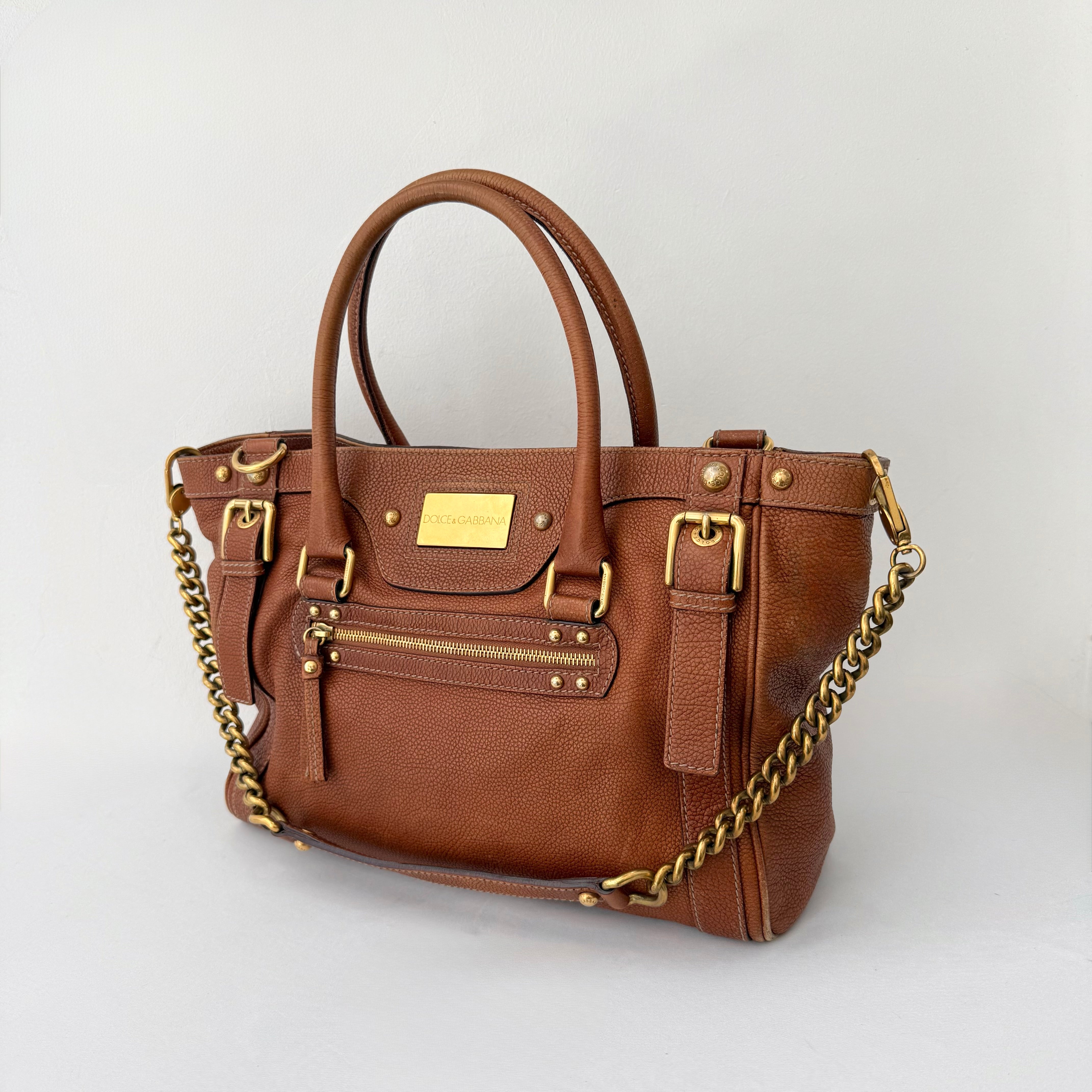 Dolce & Gabbana Brown Leather Satchel