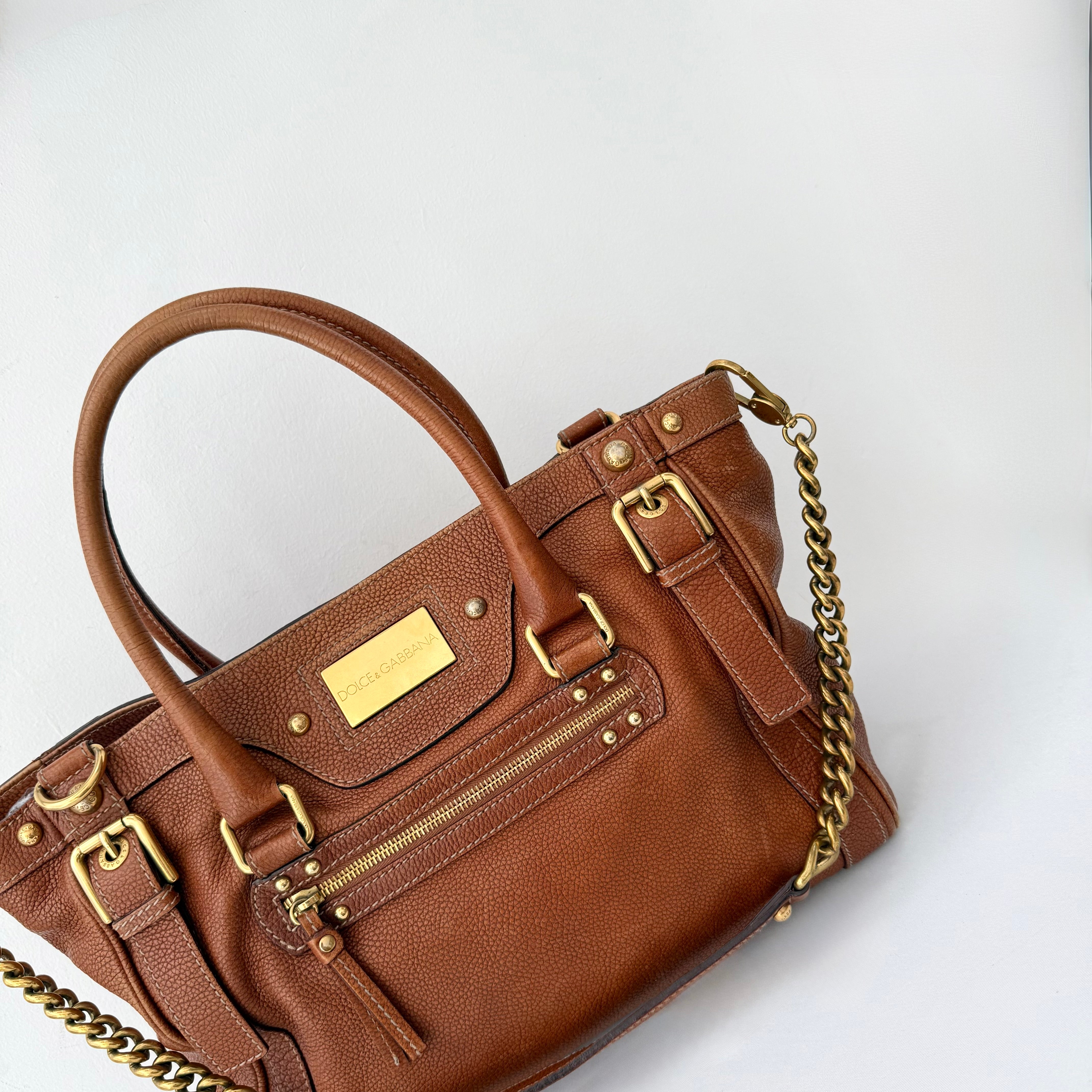 Dolce & Gabbana Brown Leather Satchel
