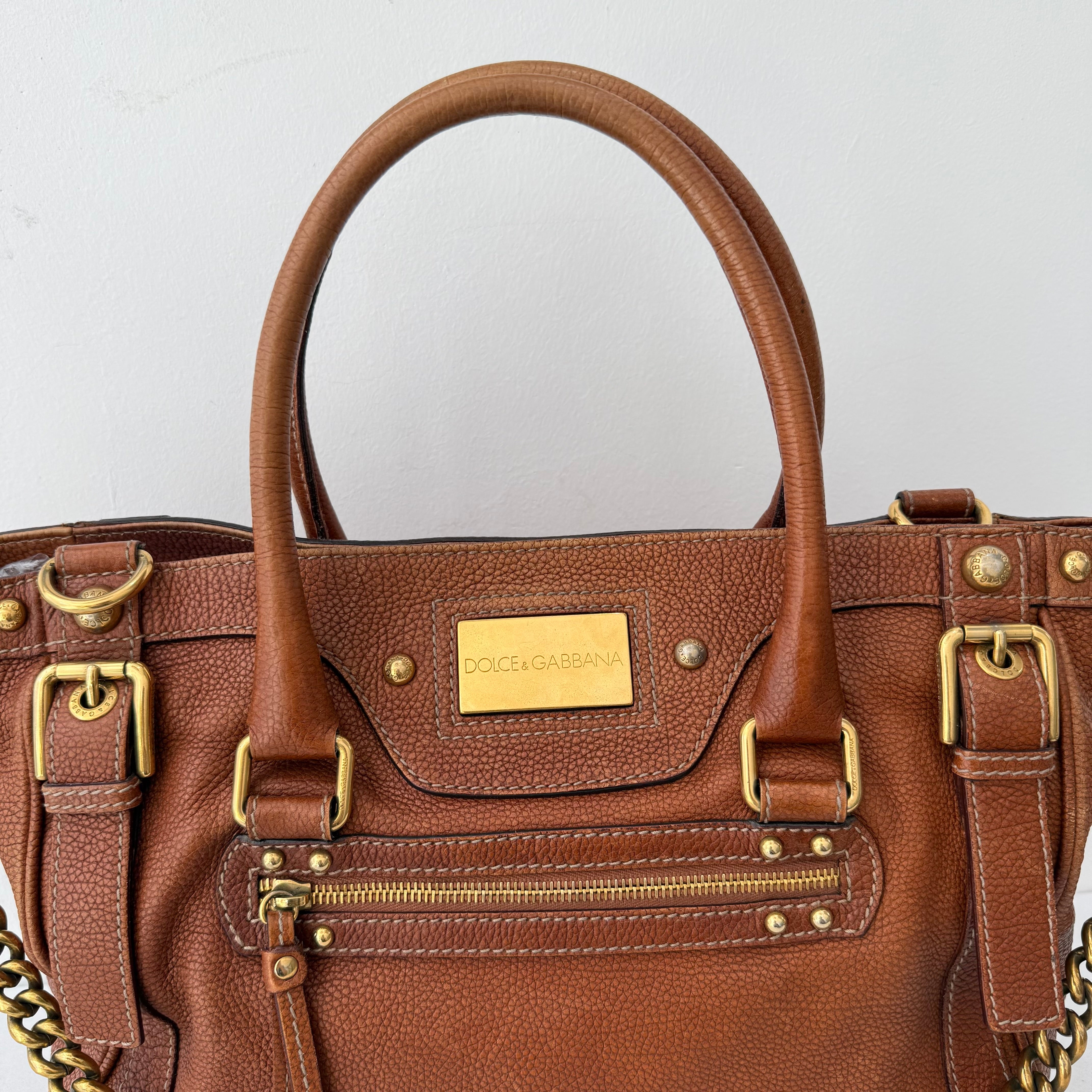 Dolce & Gabbana Brown Leather Satchel