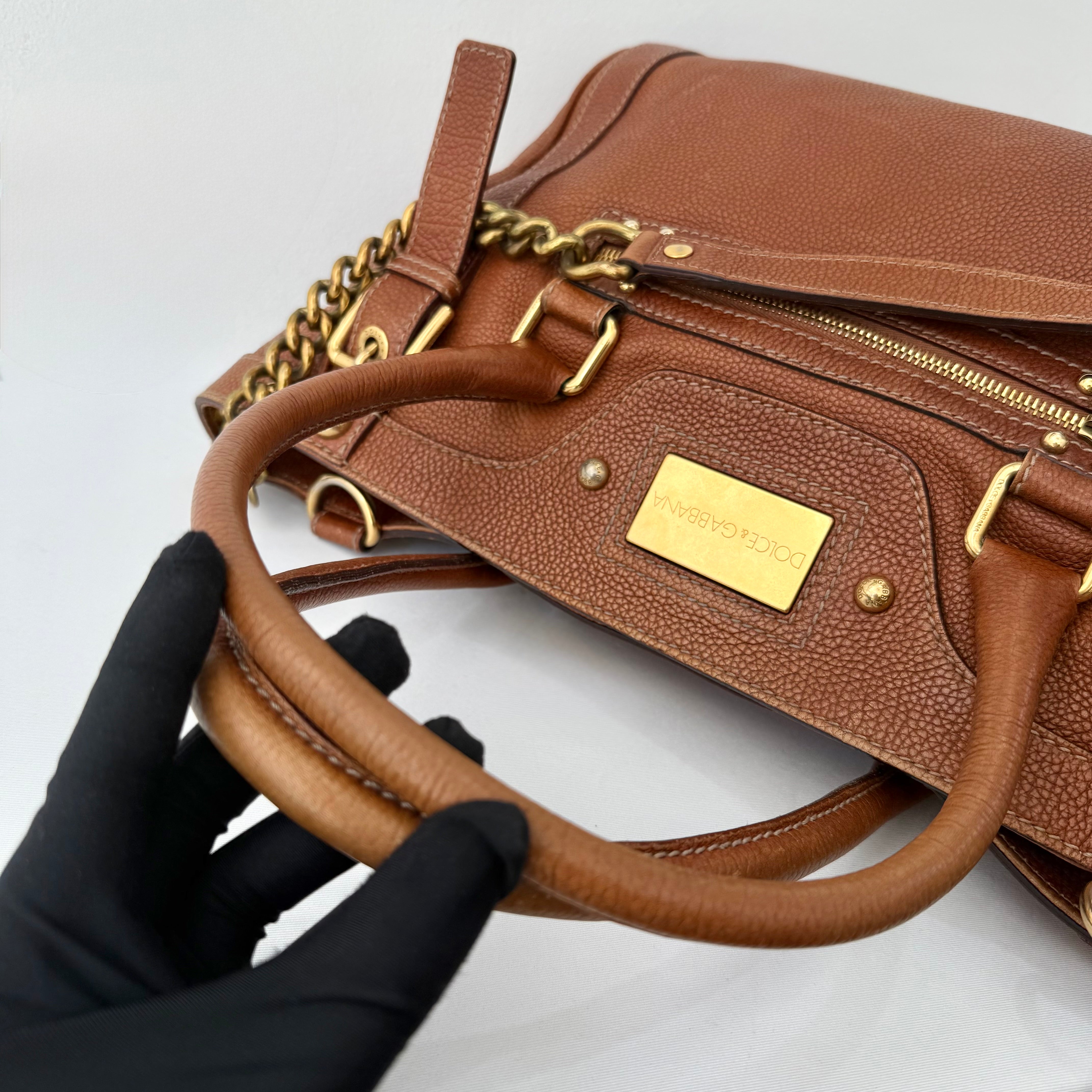 Dolce & Gabbana Brown Leather Satchel
