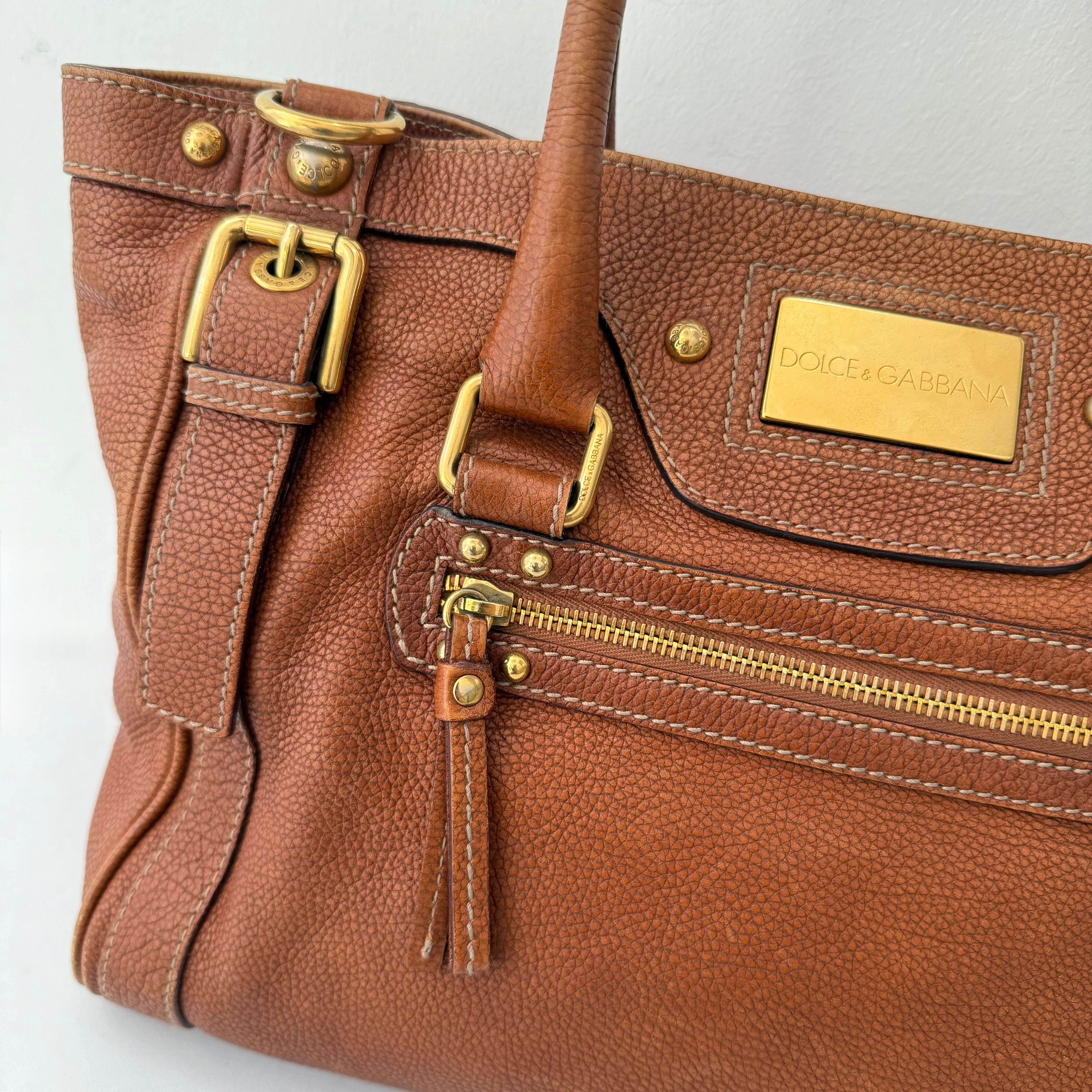 Dolce & Gabbana Brown Leather Satchel