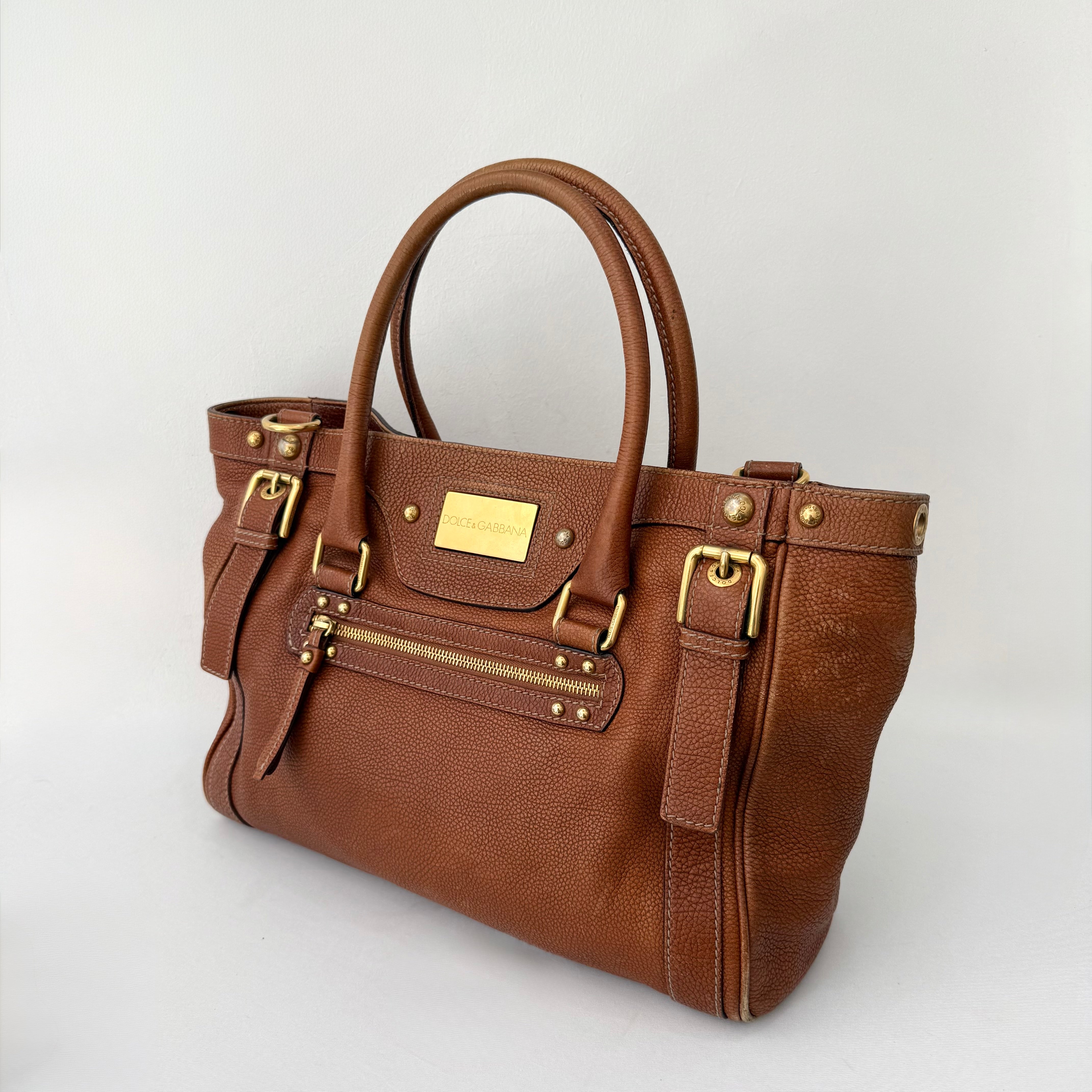 Dolce & Gabbana Brown Leather Satchel