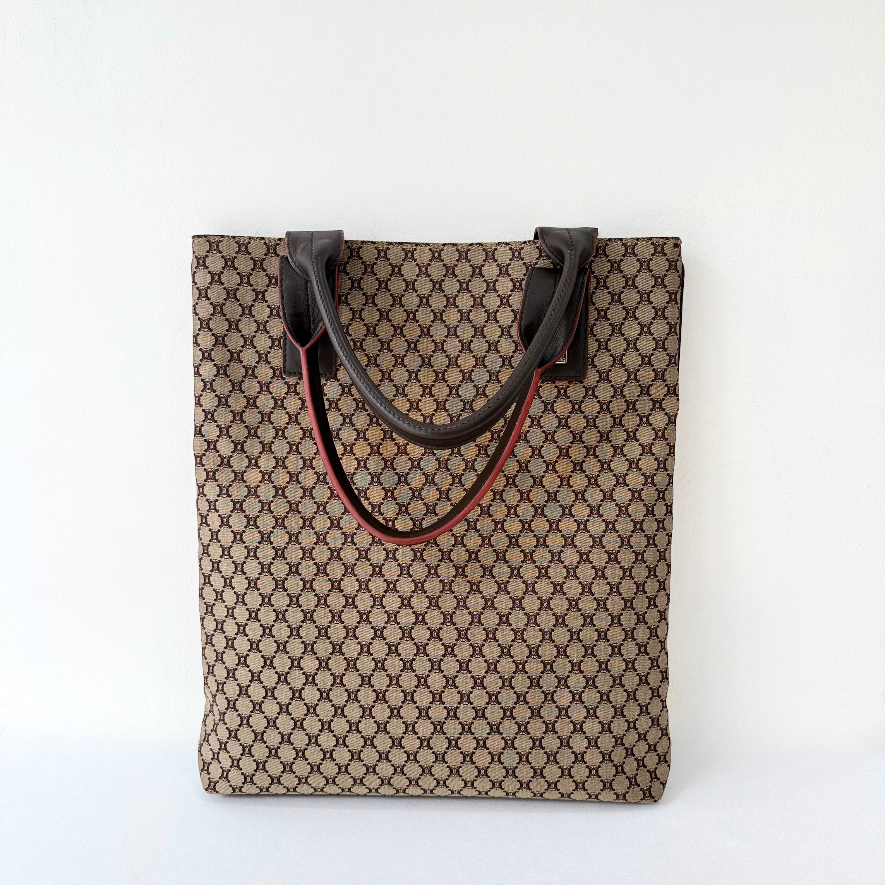 Celine Brown Macadam Canvas Tote Bag