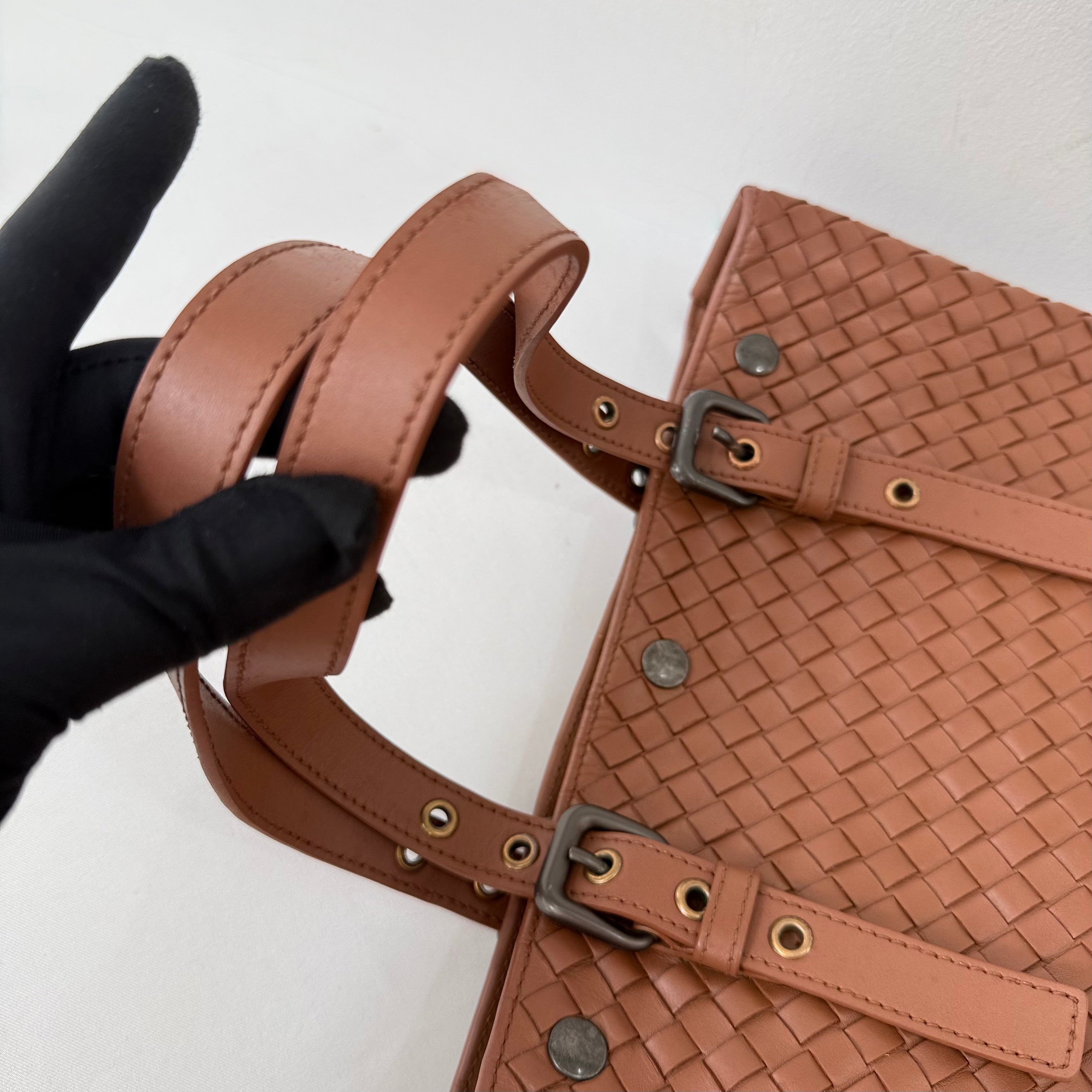 Bottega Veneta Nappa Intrecciato Brown Tote Bag