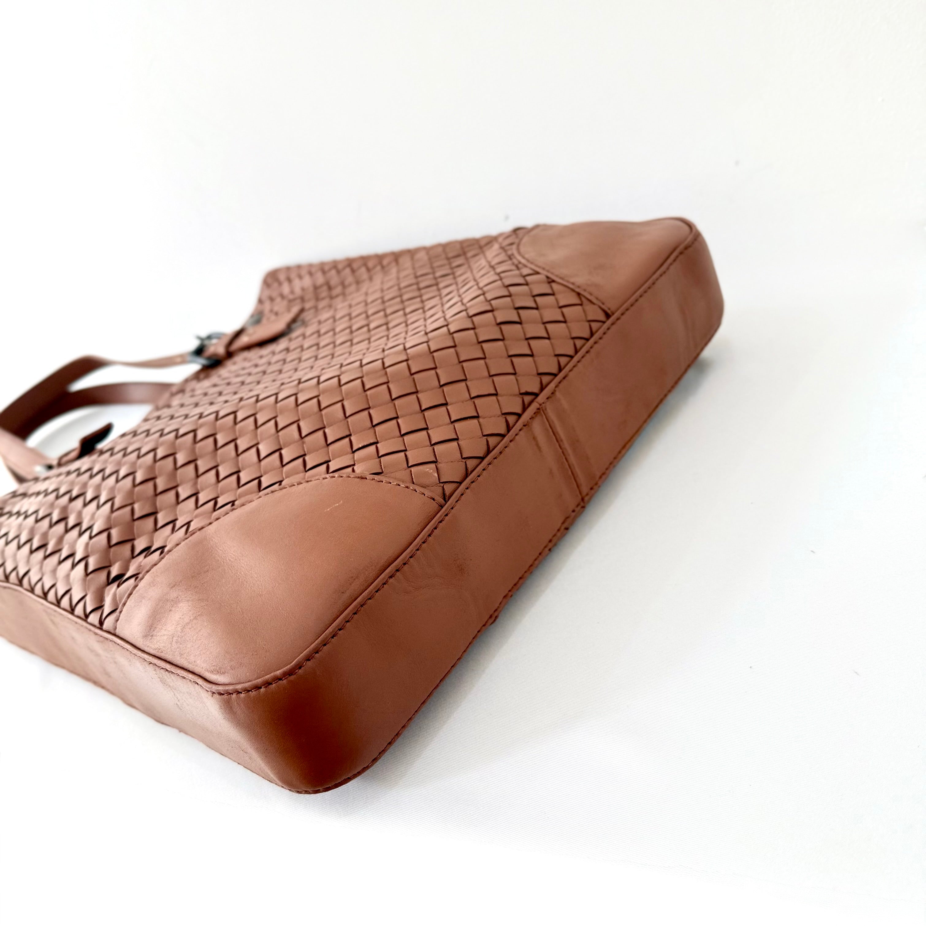 Bottega Veneta Nappa Intrecciato Brown Tote Bag