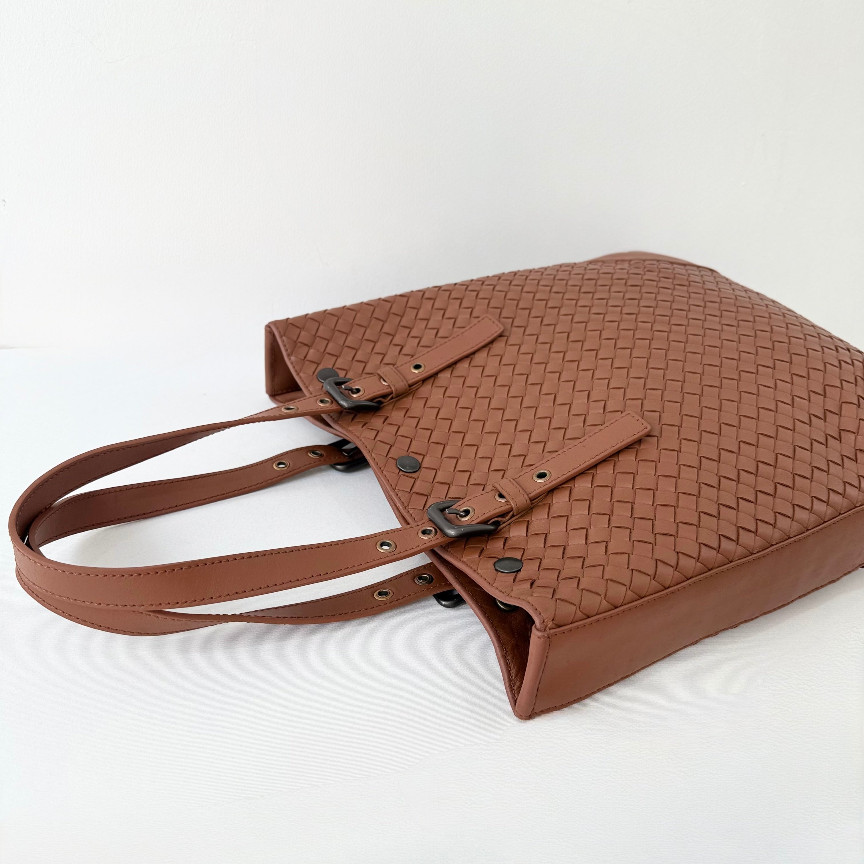 Bottega Veneta Nappa Intrecciato Brown Tote Bag