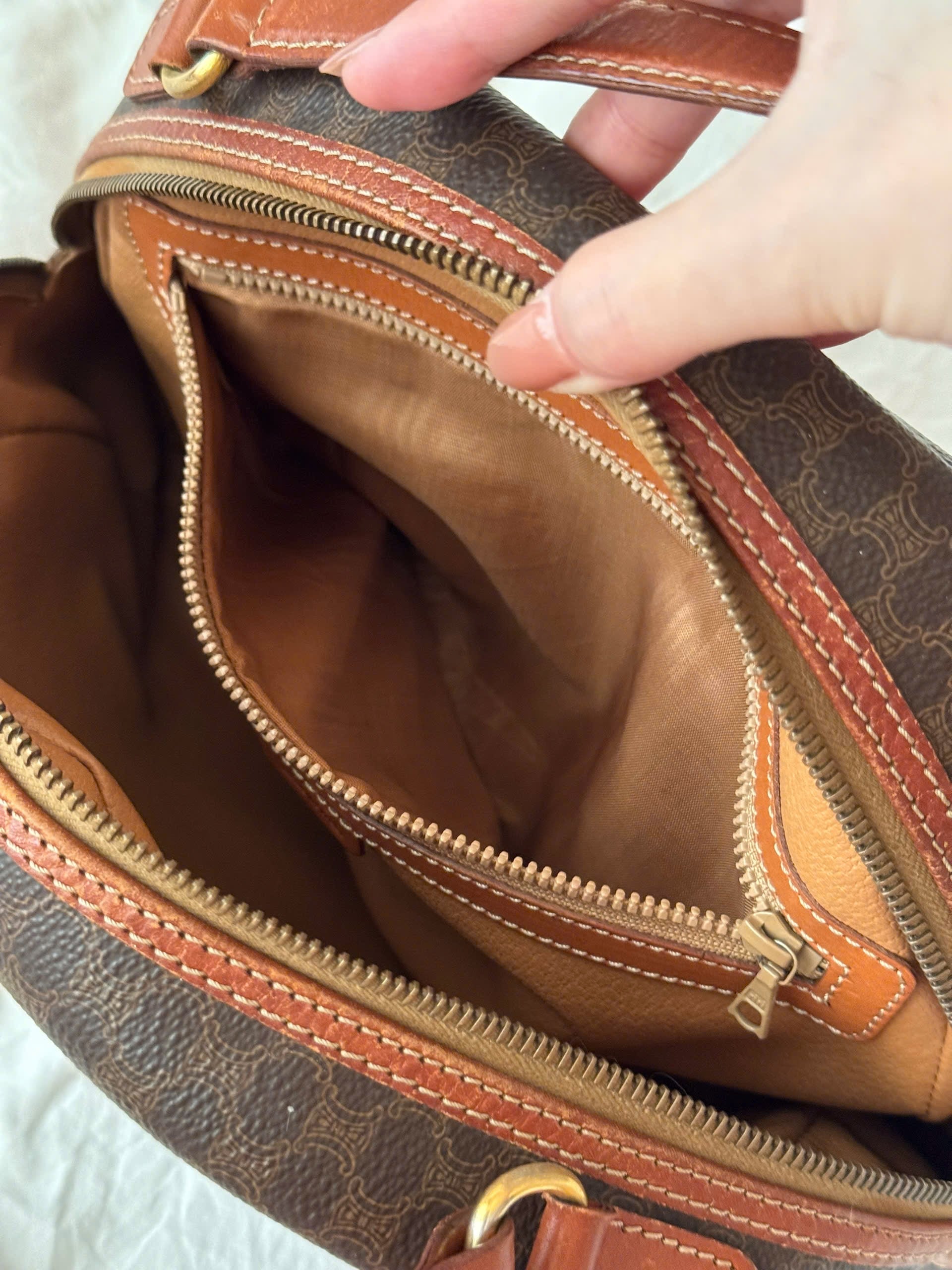 Celine Triomphe Macadam Vintage Bowling Bag