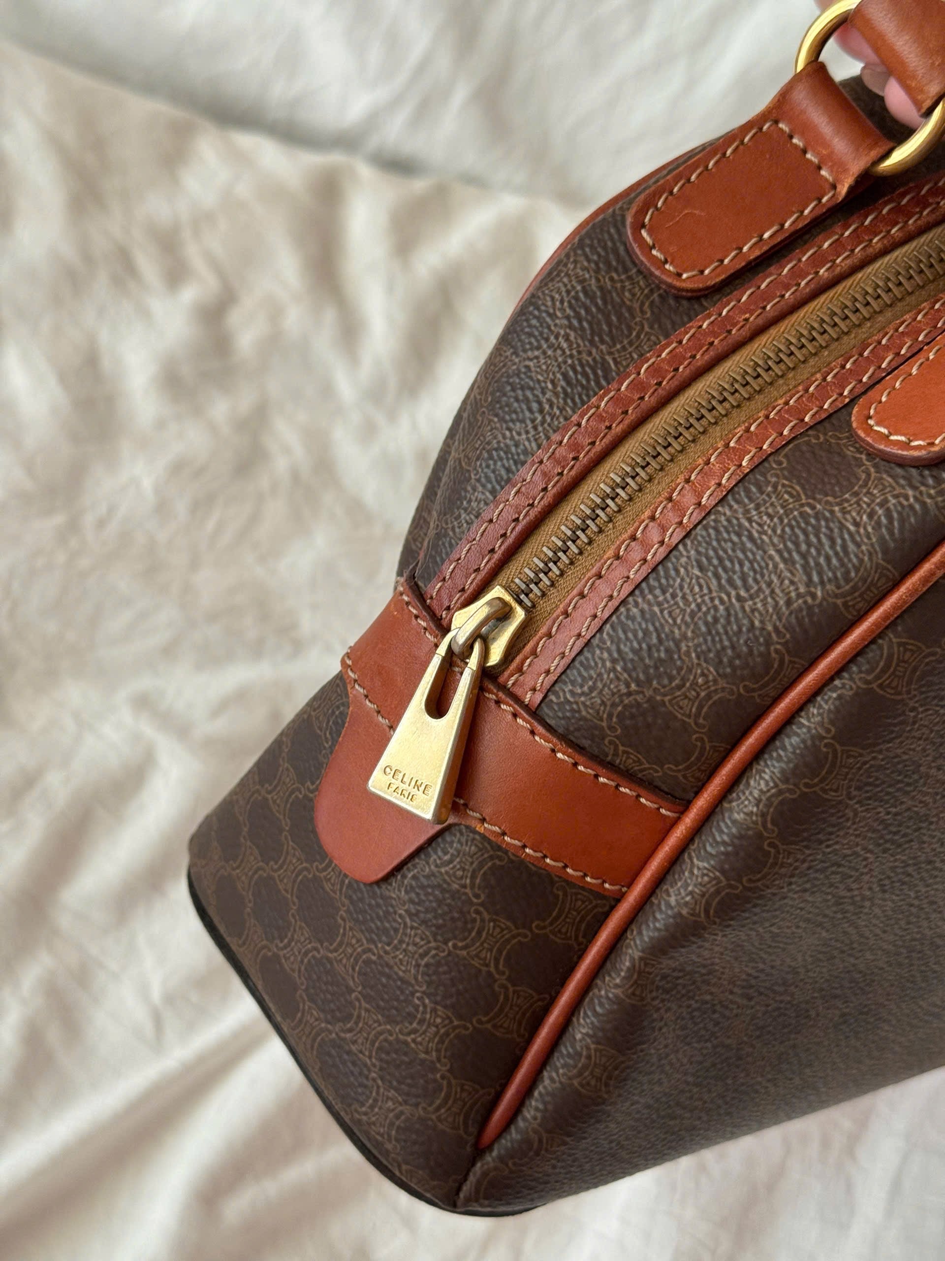 Celine Triomphe Macadam Vintage Bowling Bag