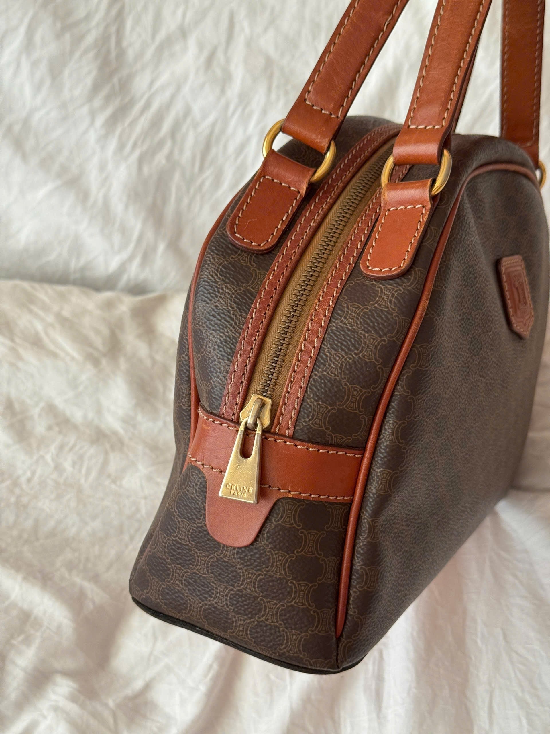 Celine Triomphe Macadam Vintage Bowling Bag