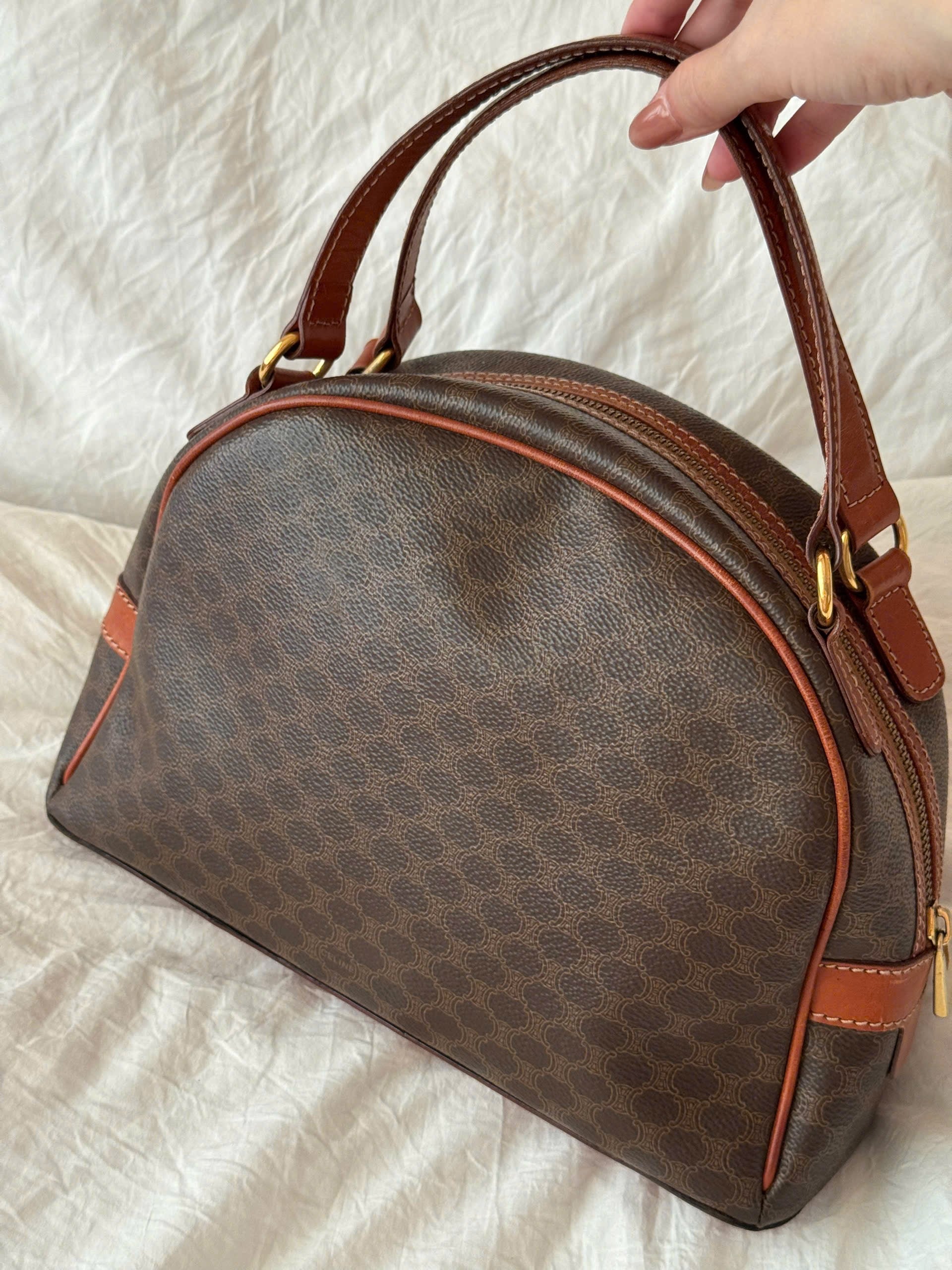 Celine Triomphe Macadam Vintage Bowling Bag
