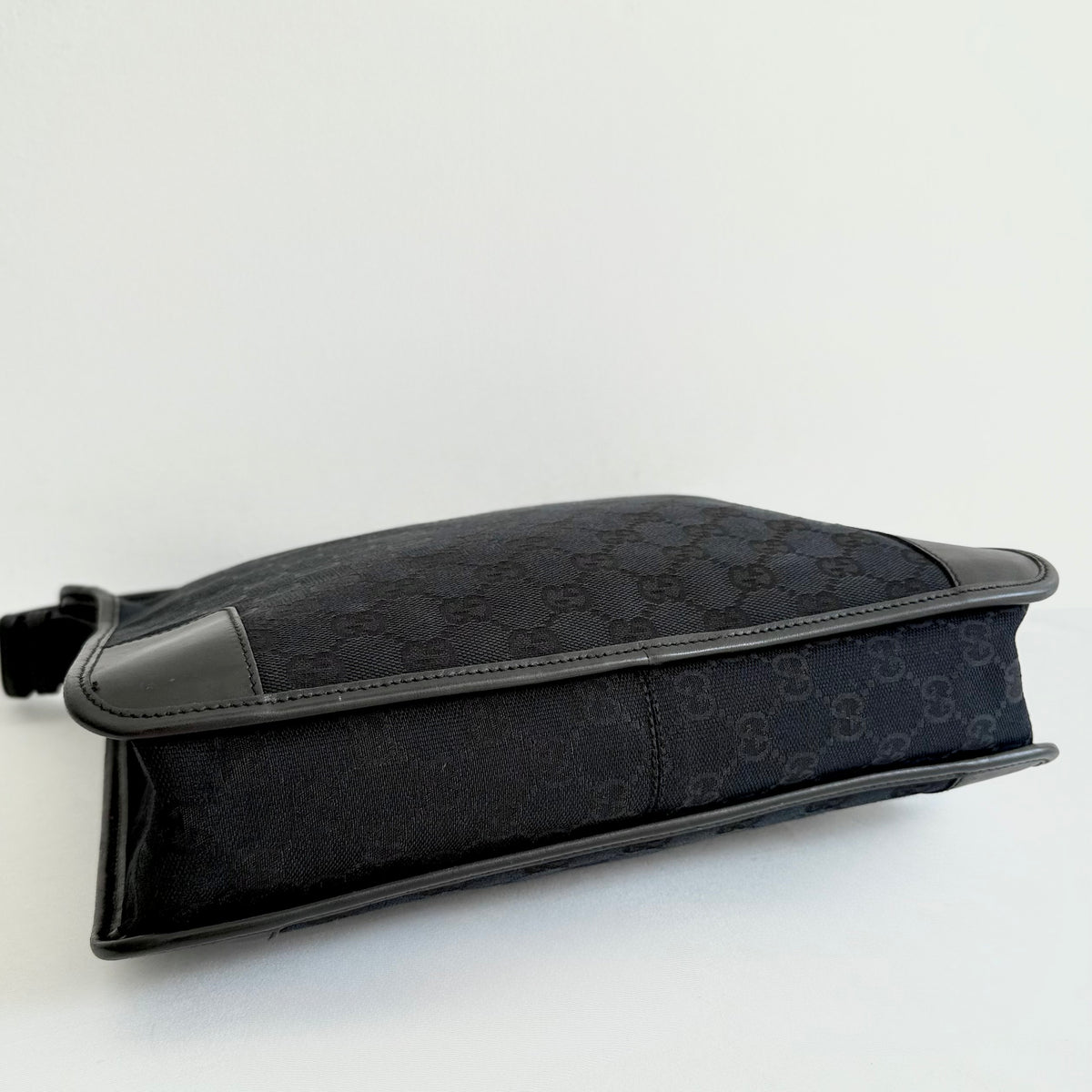 Gucci Black Monogram GG Canvas Shoulder Bag