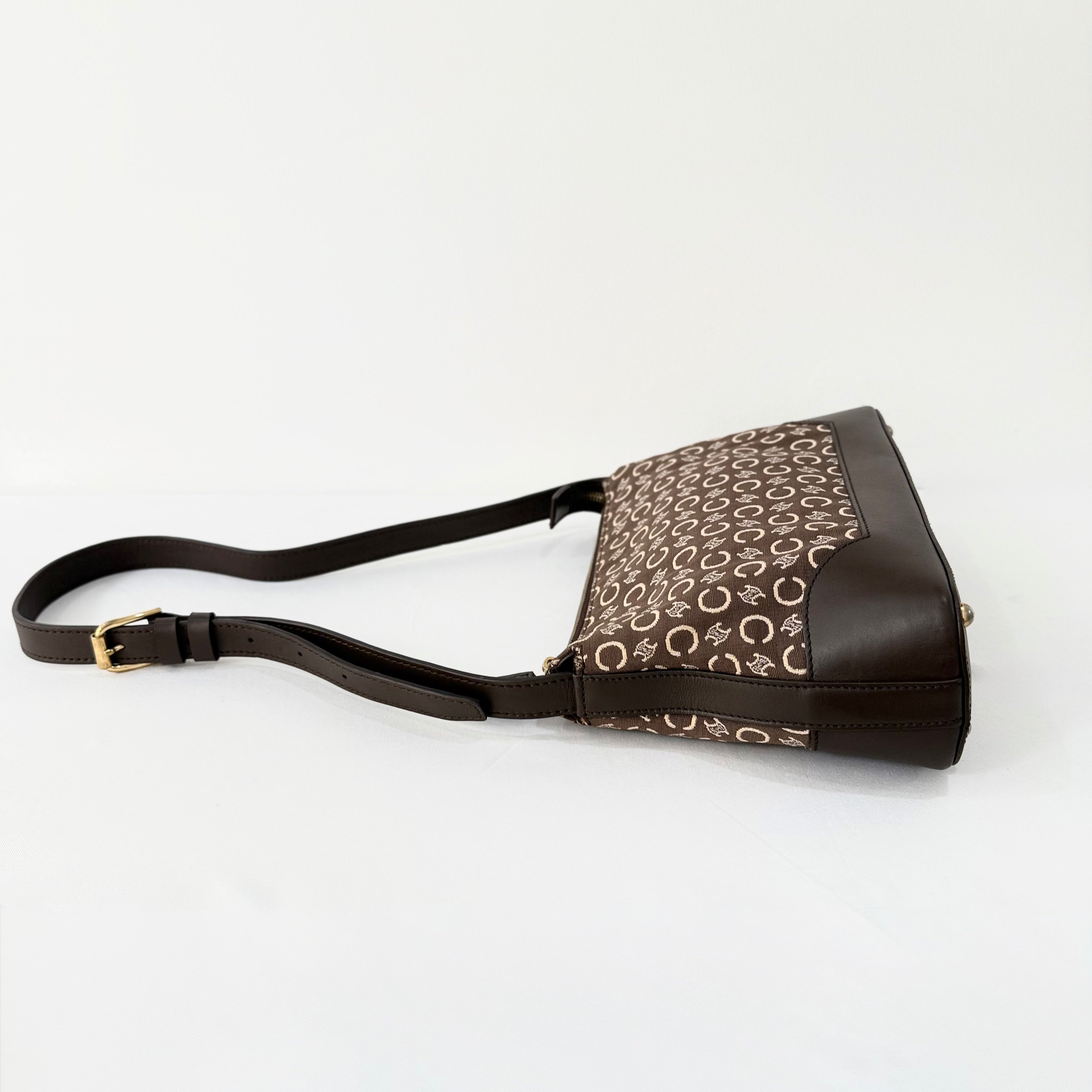 Celine C Brown Macadam Canvas shoulder bag