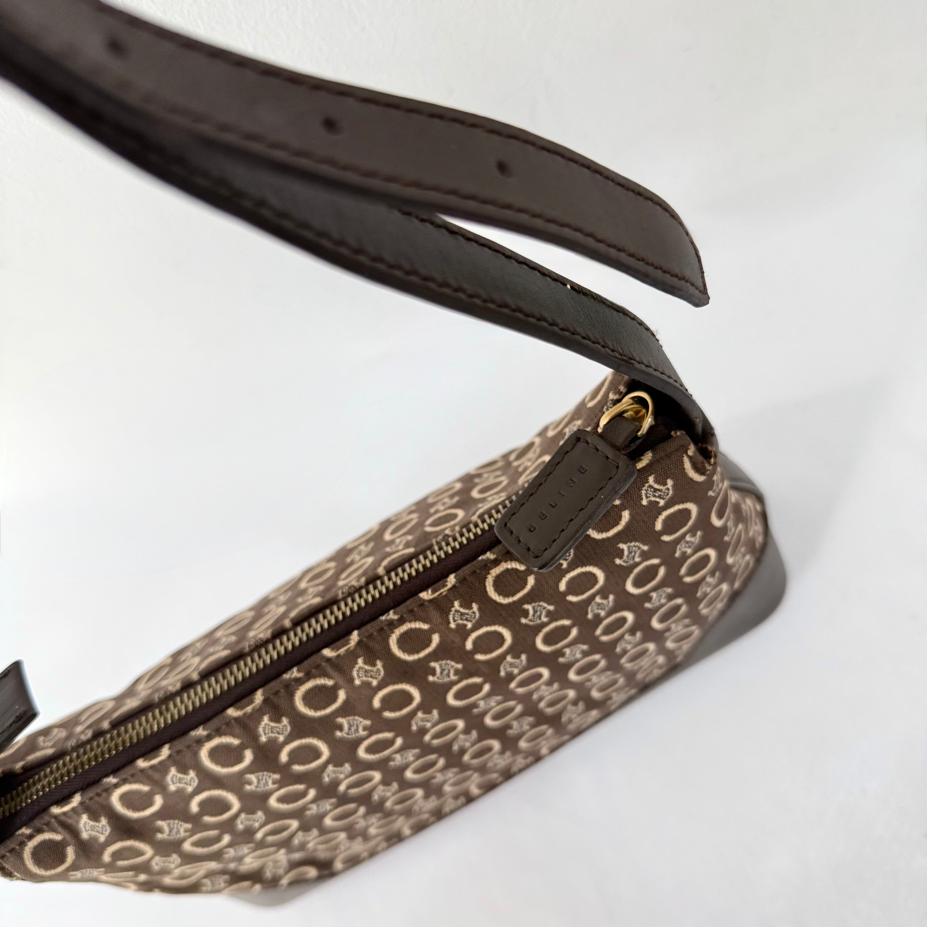Celine C Brown Macadam Canvas shoulder bag