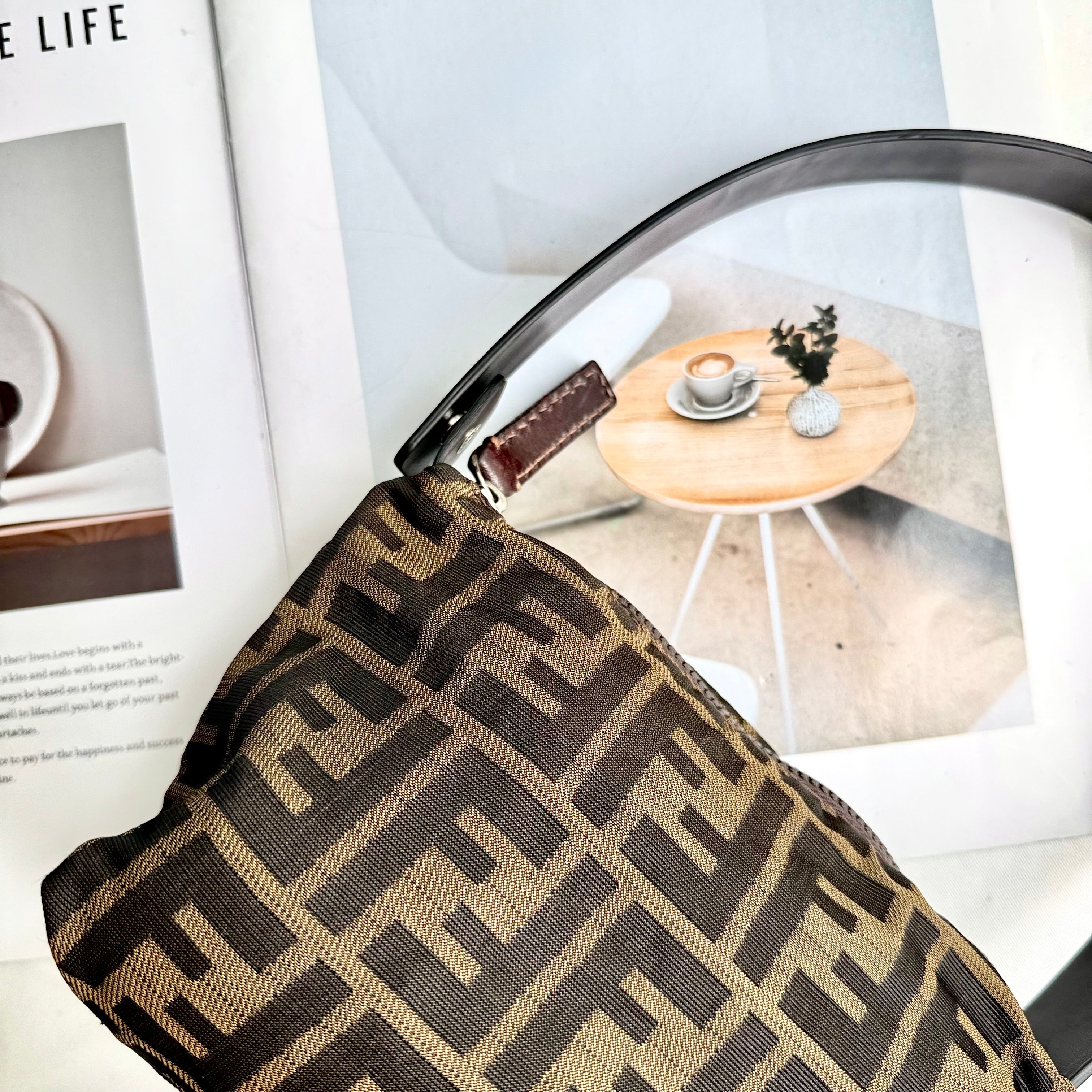 Fendi Brown Zucca Pochette Bag