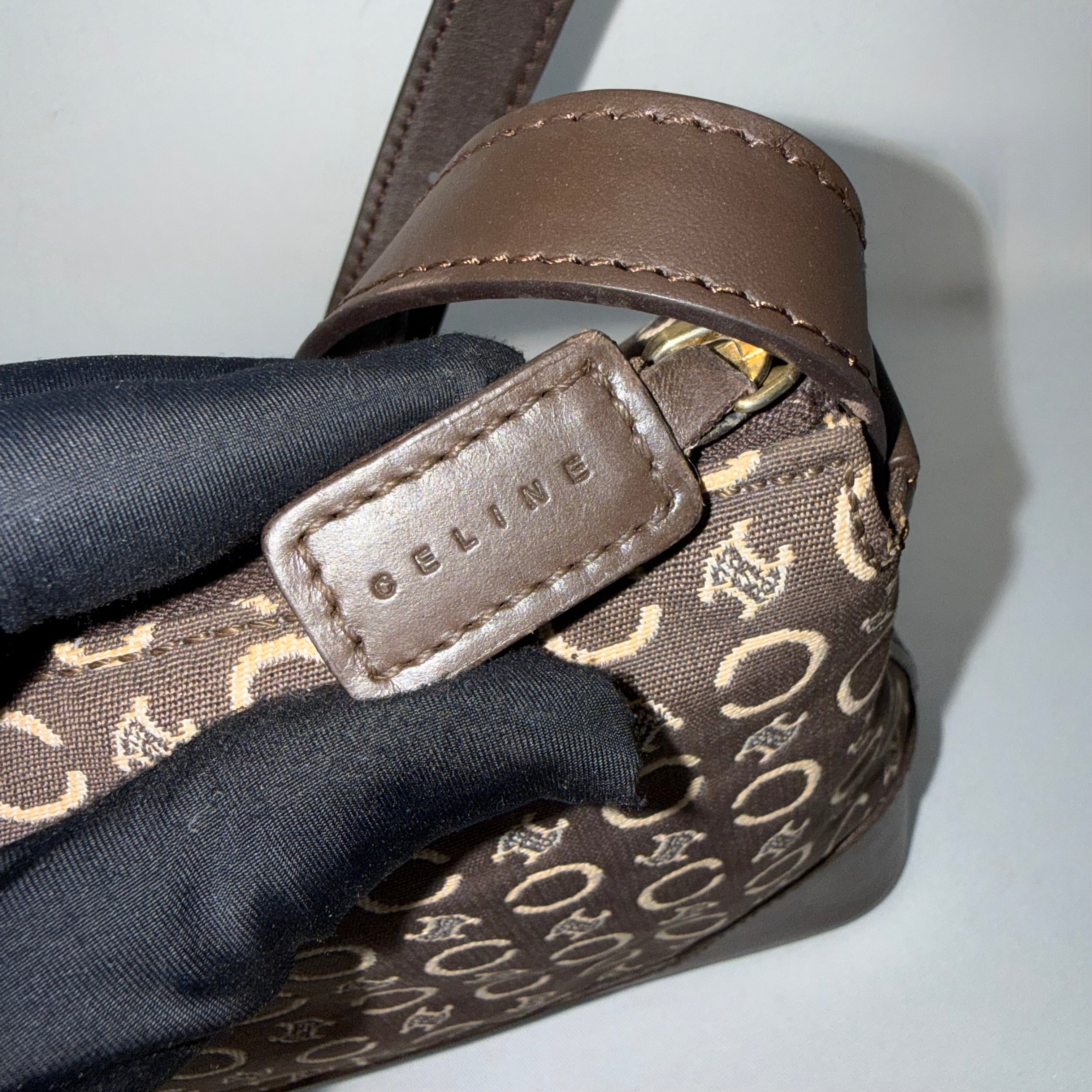 Celine C Brown Macadam Canvas shoulder bag