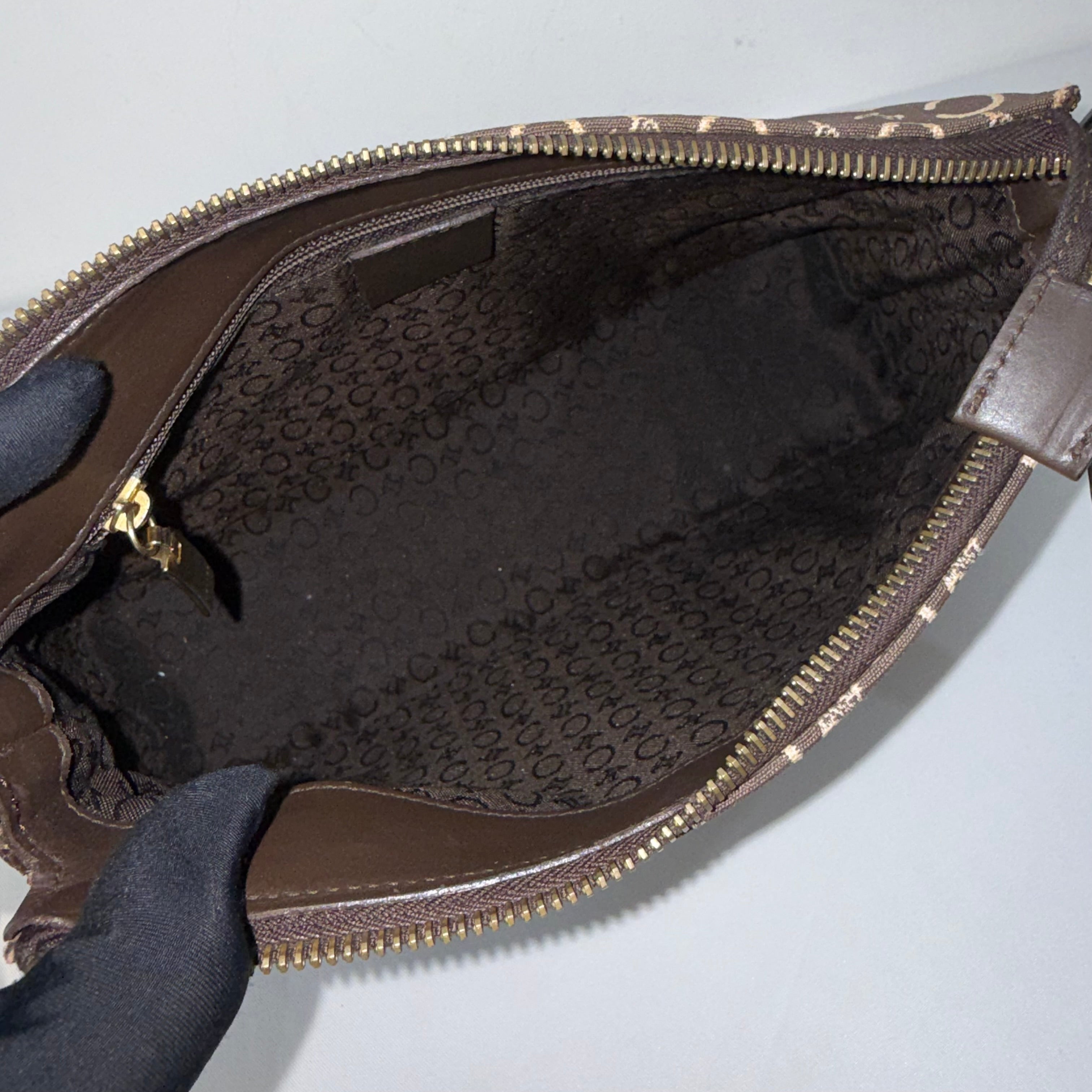 Celine C Brown Macadam Canvas shoulder bag