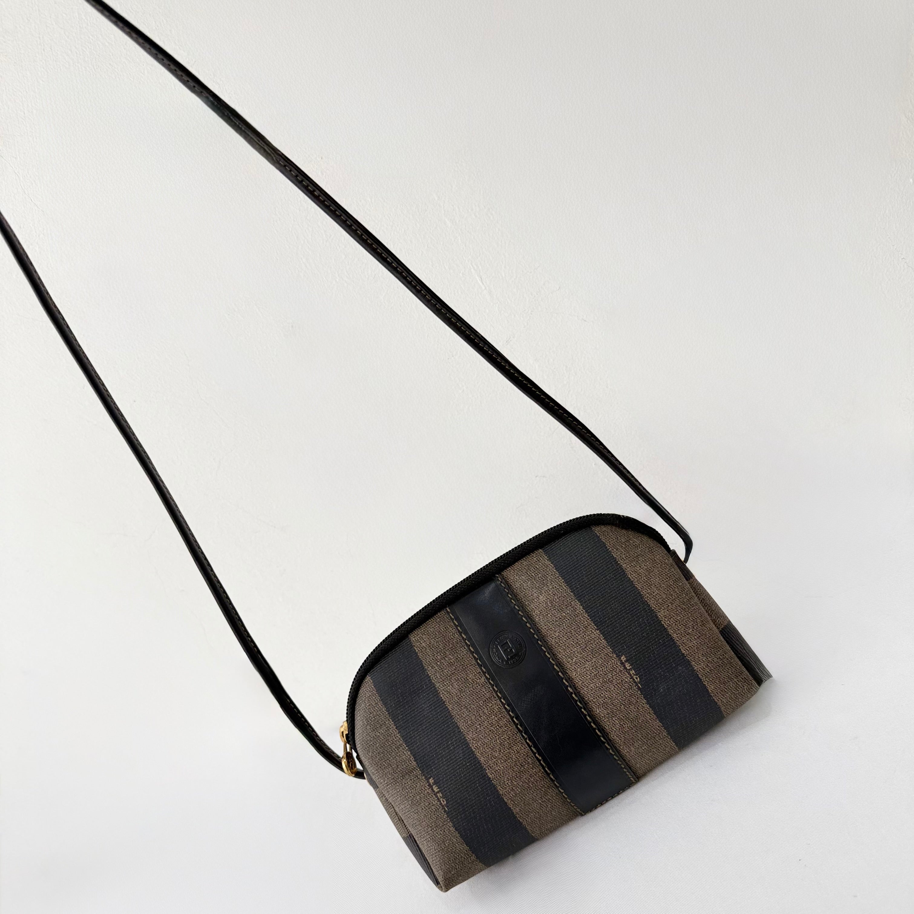 Vintage Pequin Crossbody Coated Canvas Small