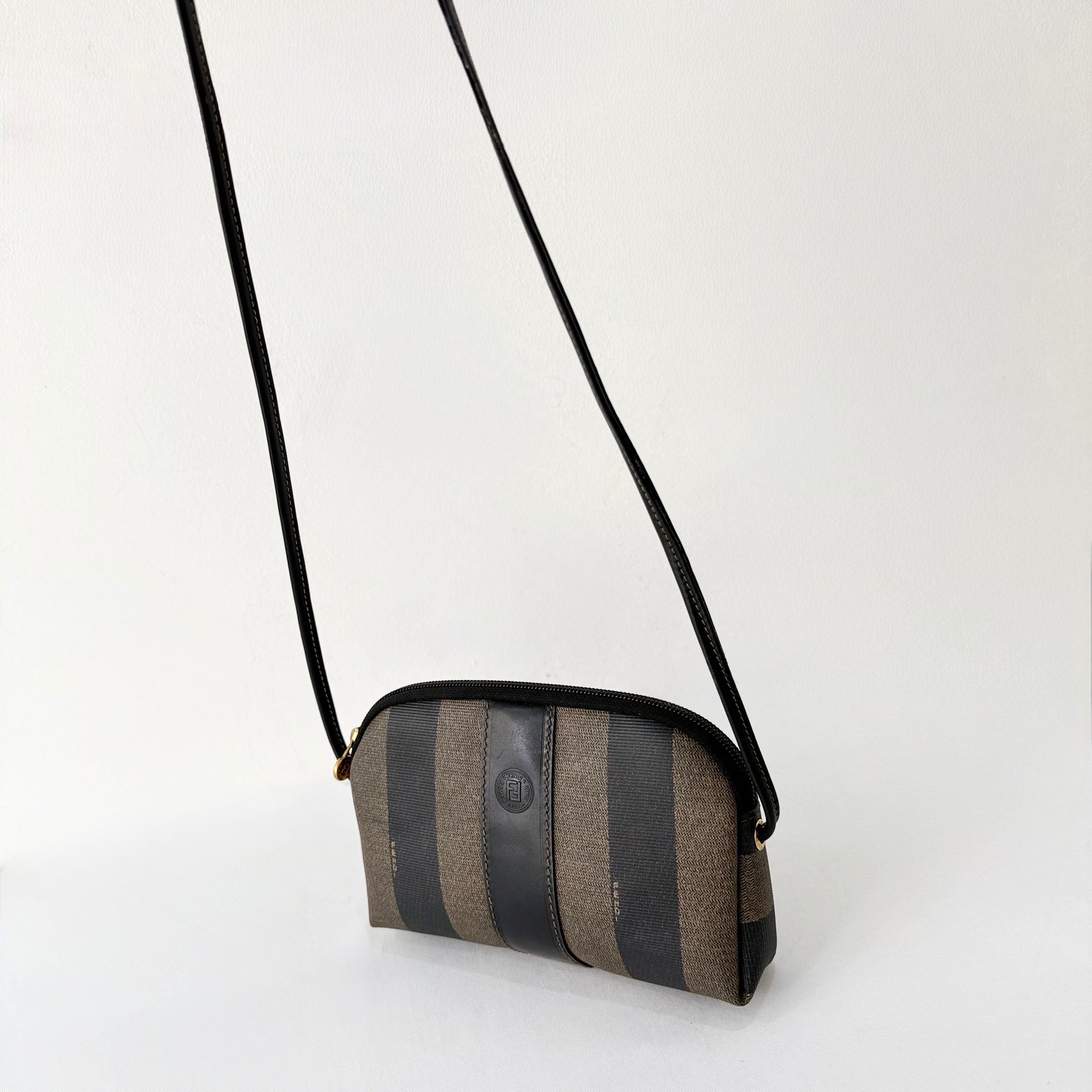 Vintage Pequin Crossbody Coated Canvas Small