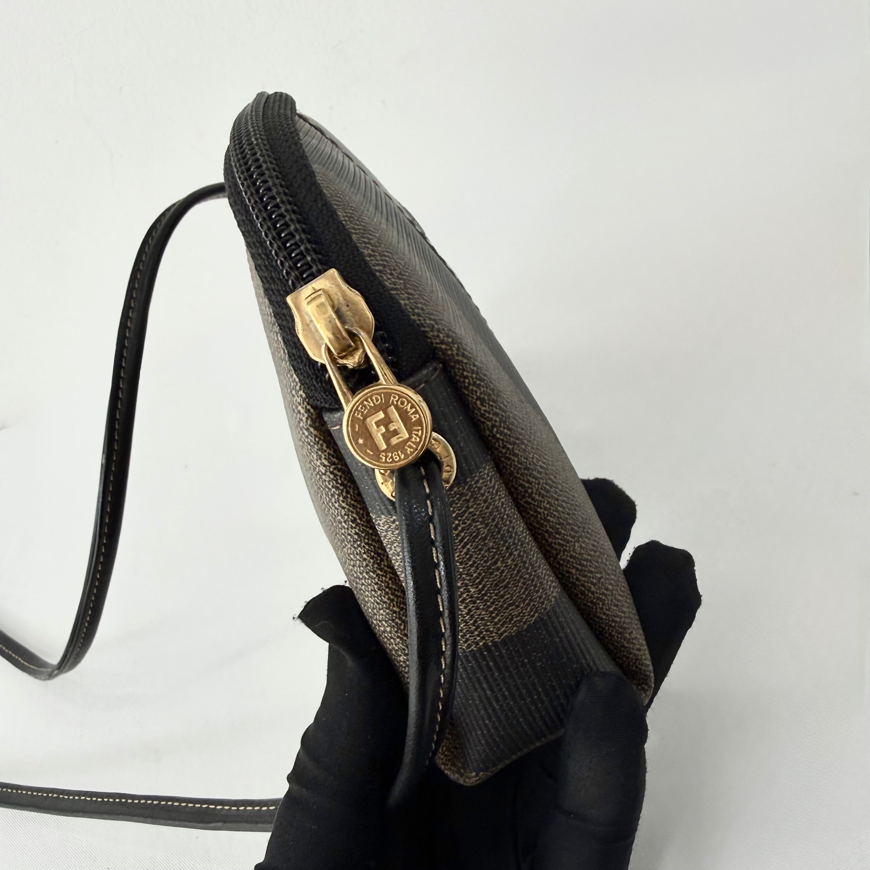 Vintage Pequin Crossbody Coated Canvas Small