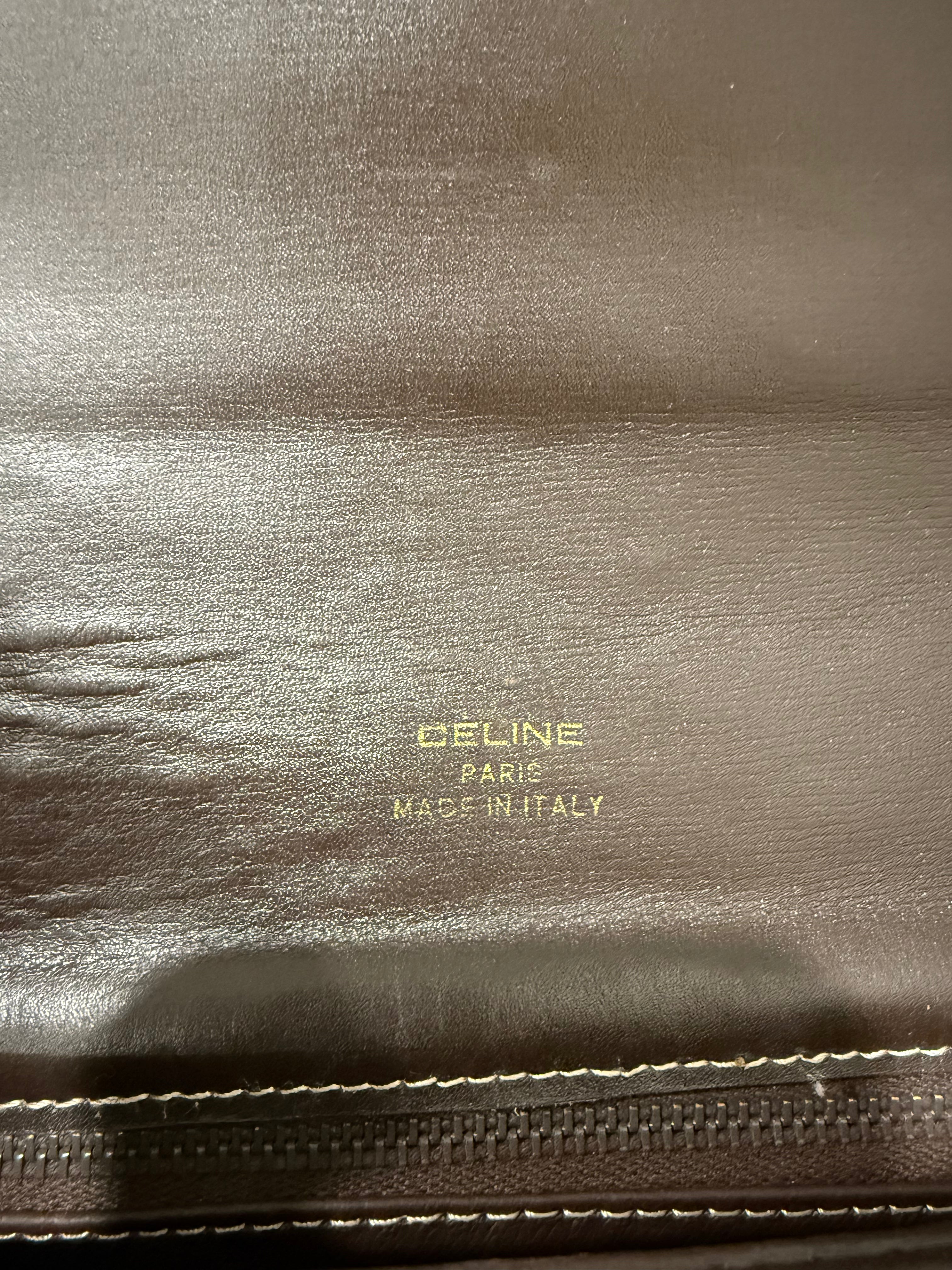 CELINE C Sulky Shoulder Bag Canvas Brown