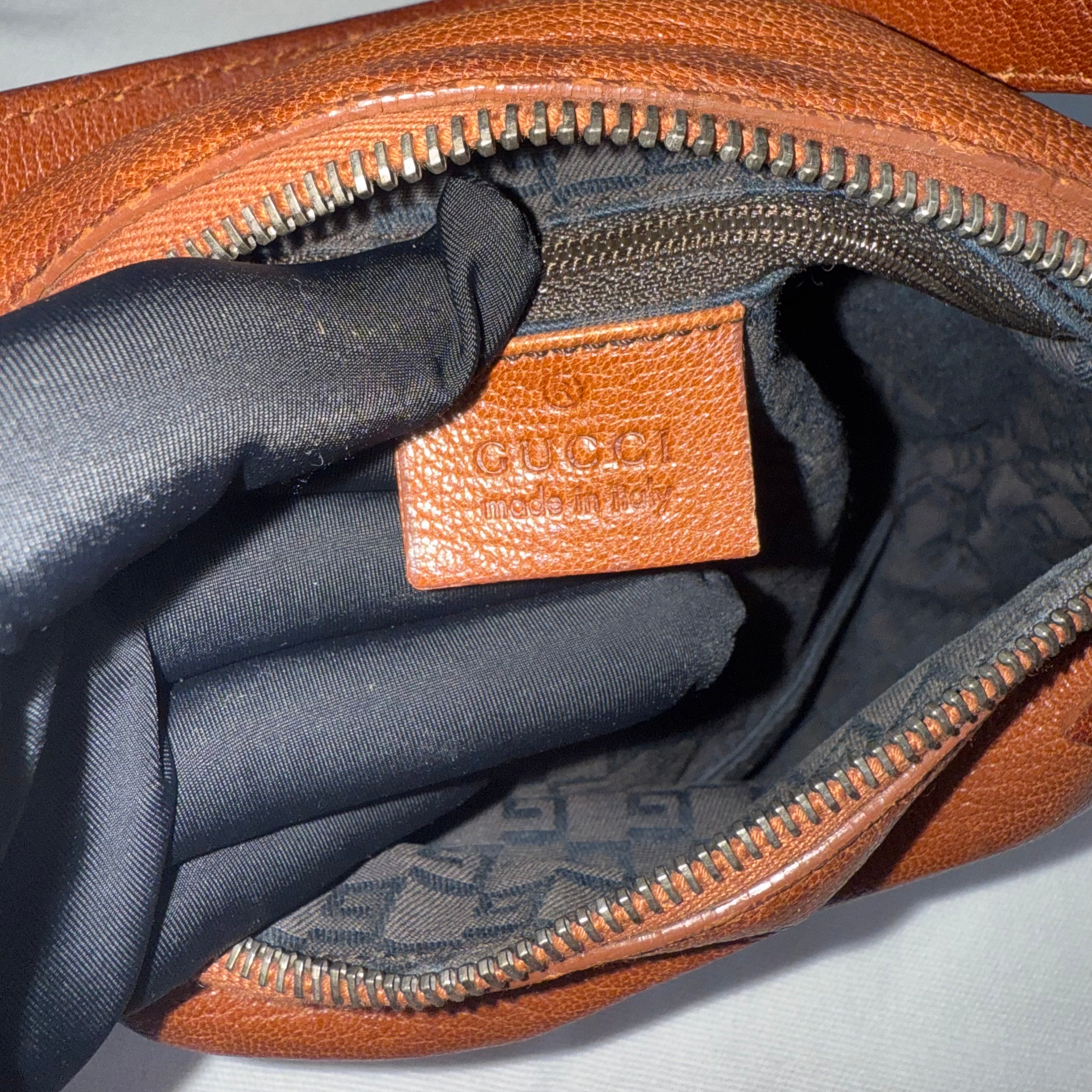Gucci Vintage Brown Leather Shoulder Bag