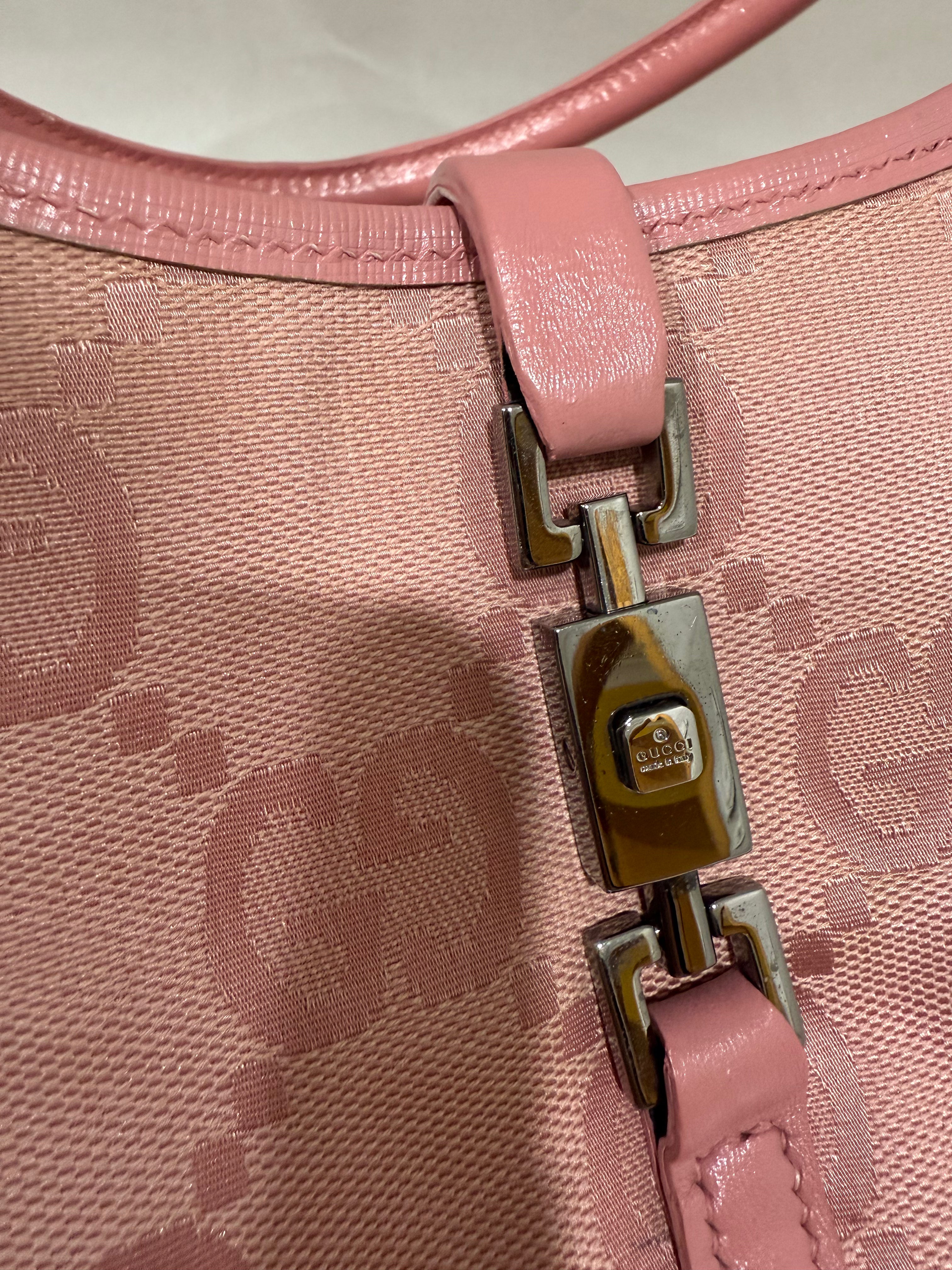 Gucci Jackie Vintage Pink Cloth Handbag