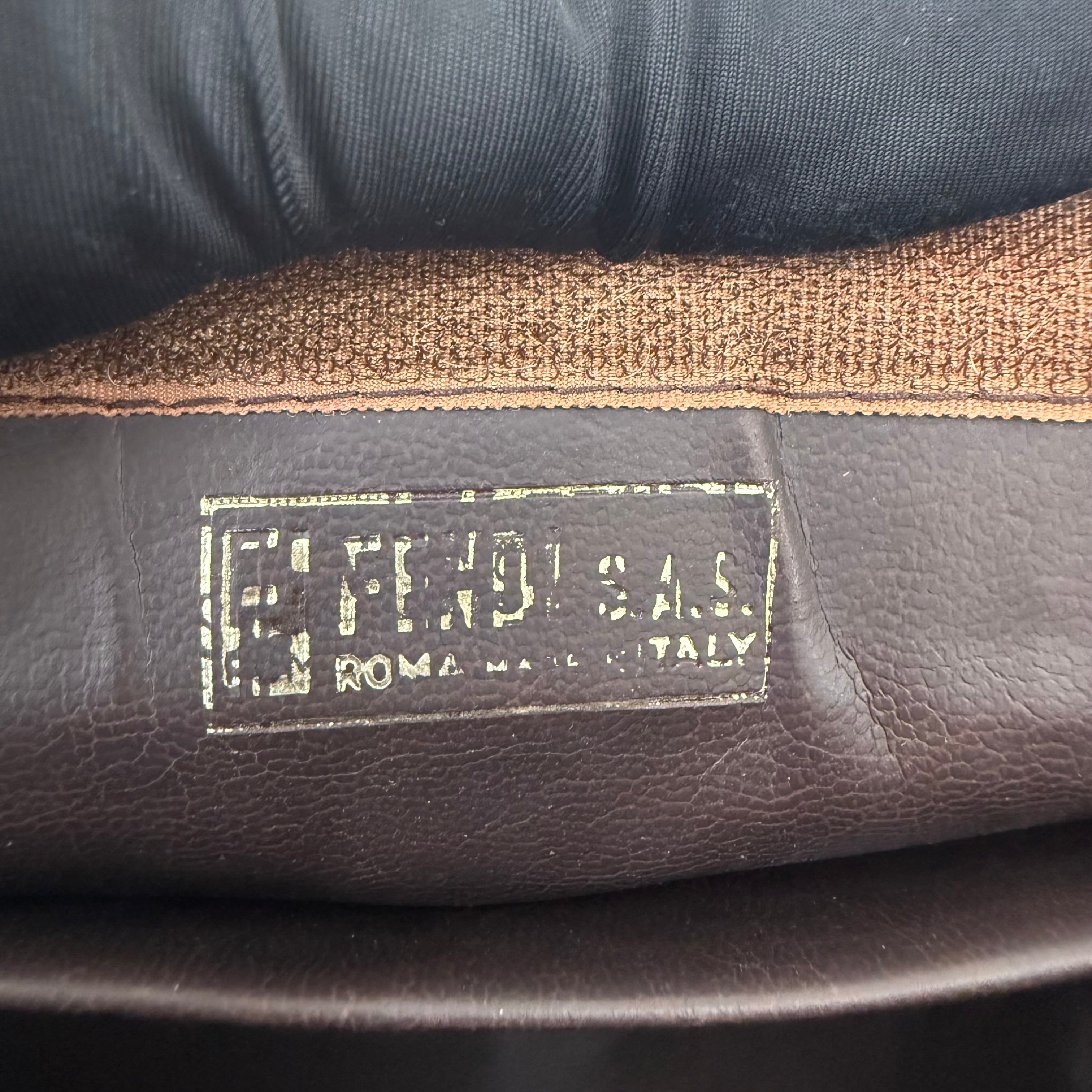 Fendi Brown Canvas Zucca Shoulder Bag