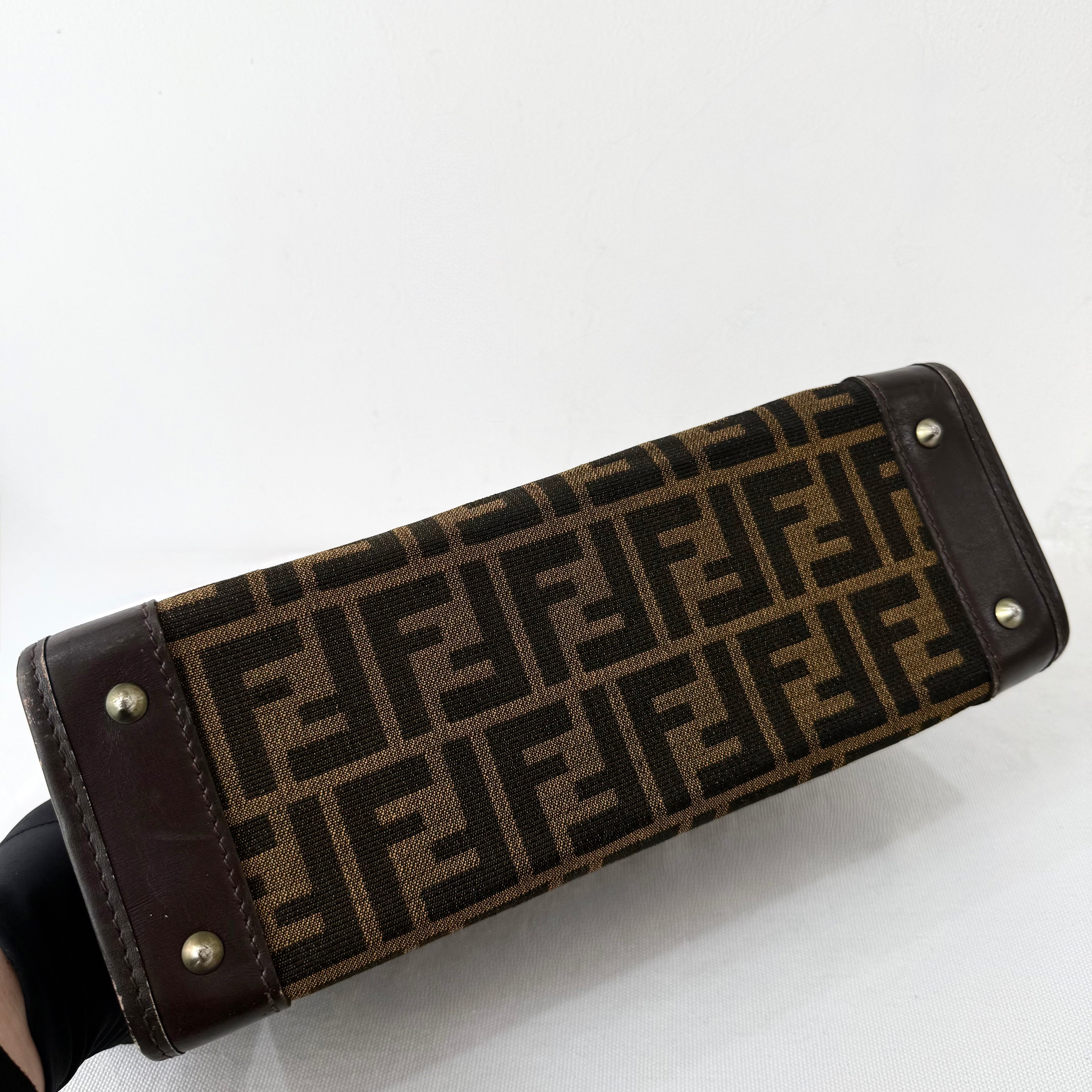 Fendi Brown Canvas Zucca Shoulder Bag