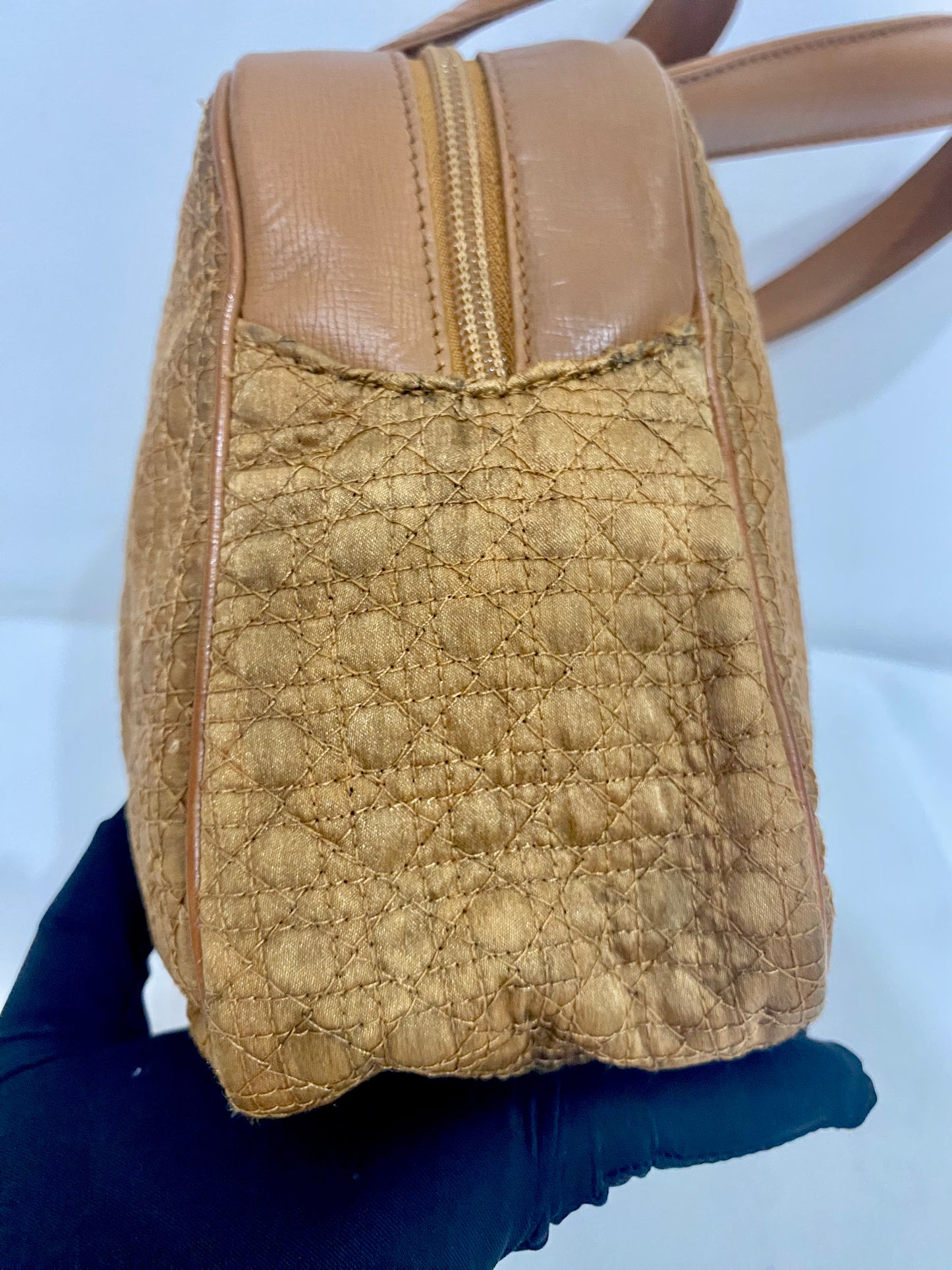 Christian Dior Orange Canvas Tote Bag