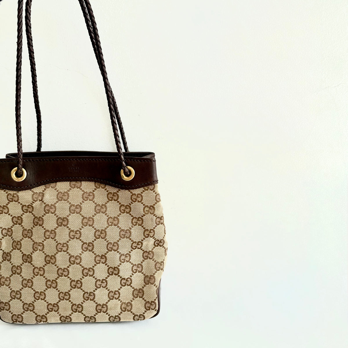 Gucci GG Brown Monogram Bucket Bag