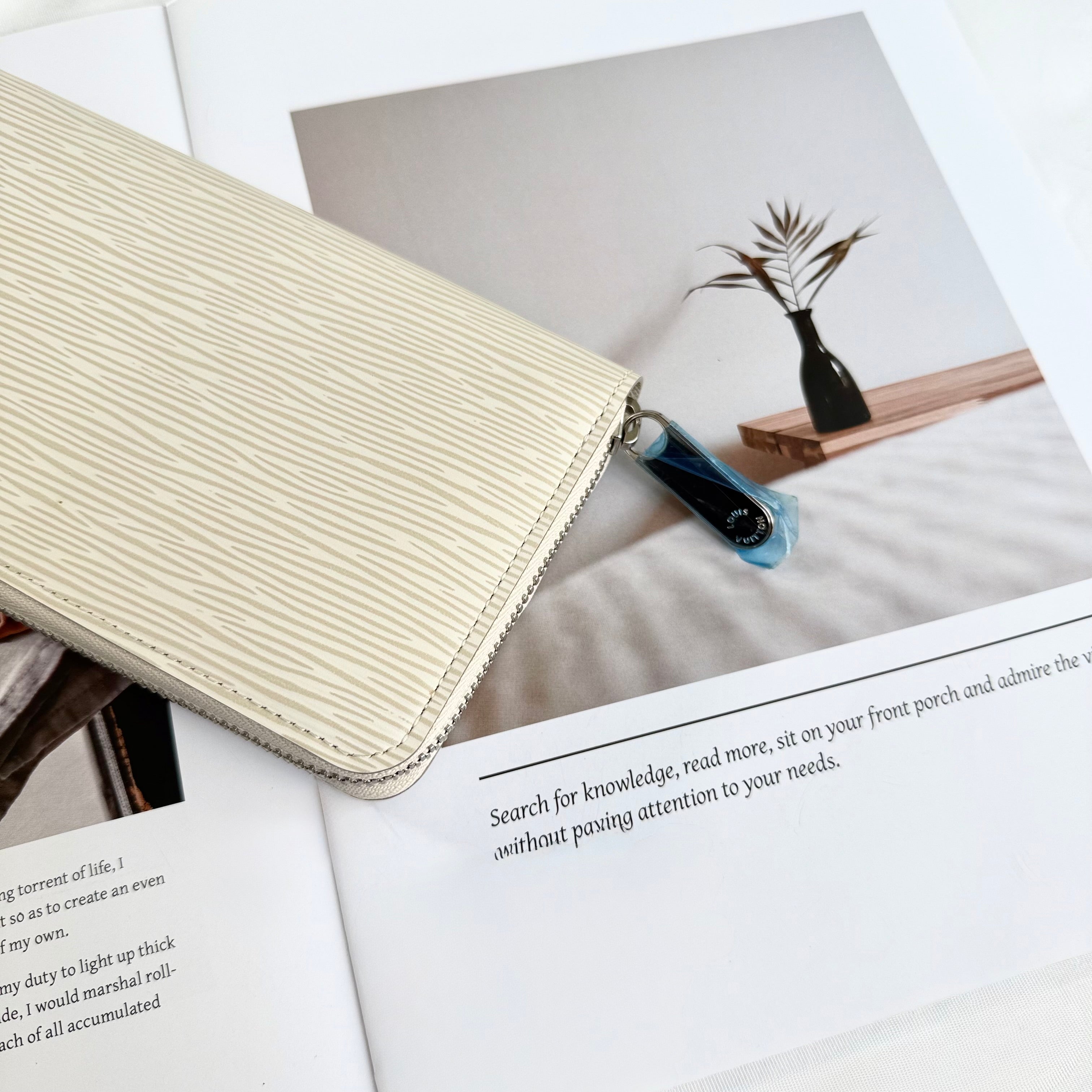 Louis Vuitton White Epi Zippy Wallet Leather