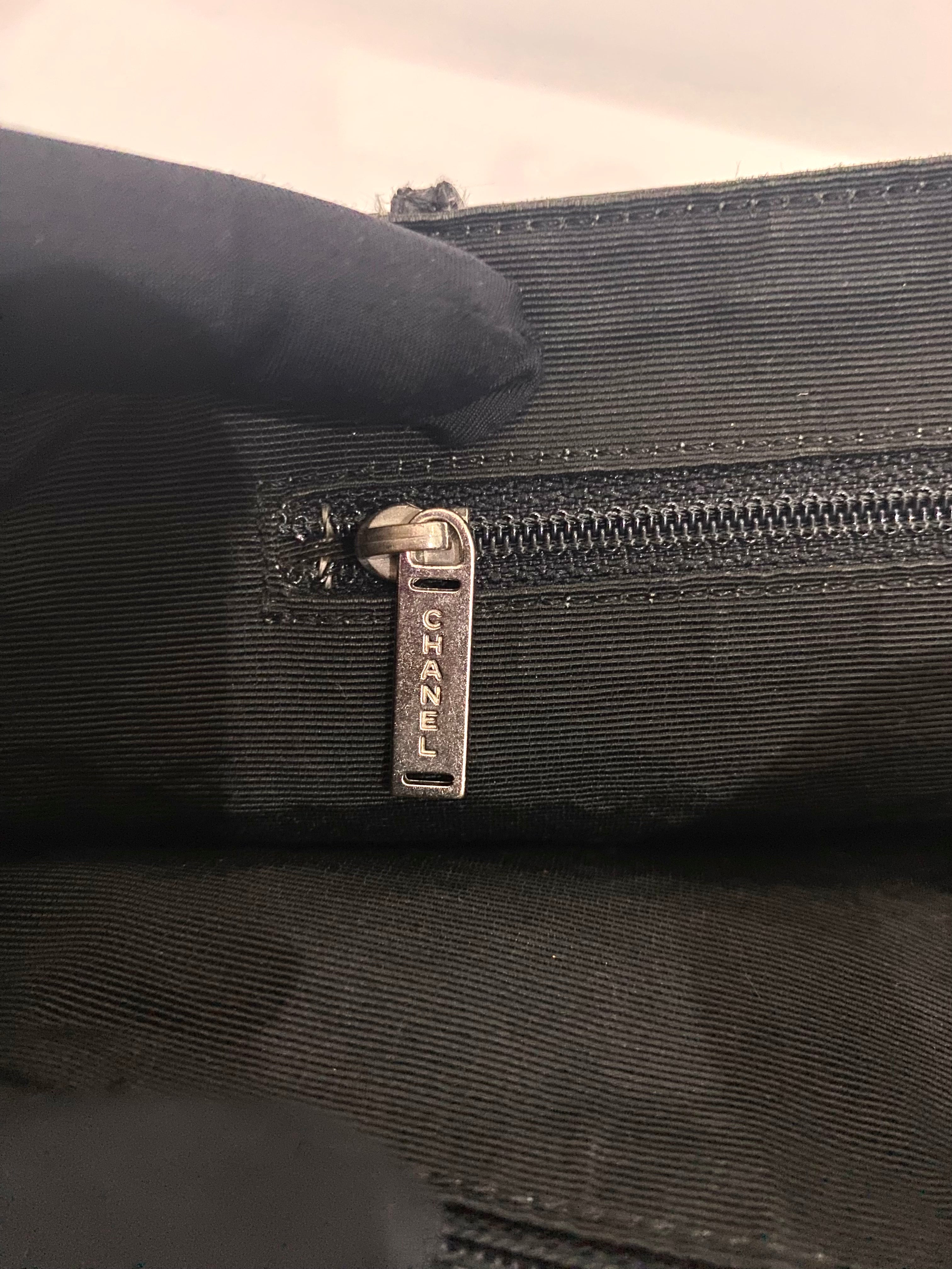 Chanel Vintage Fringe CC Tote Quilted Printed Canvas