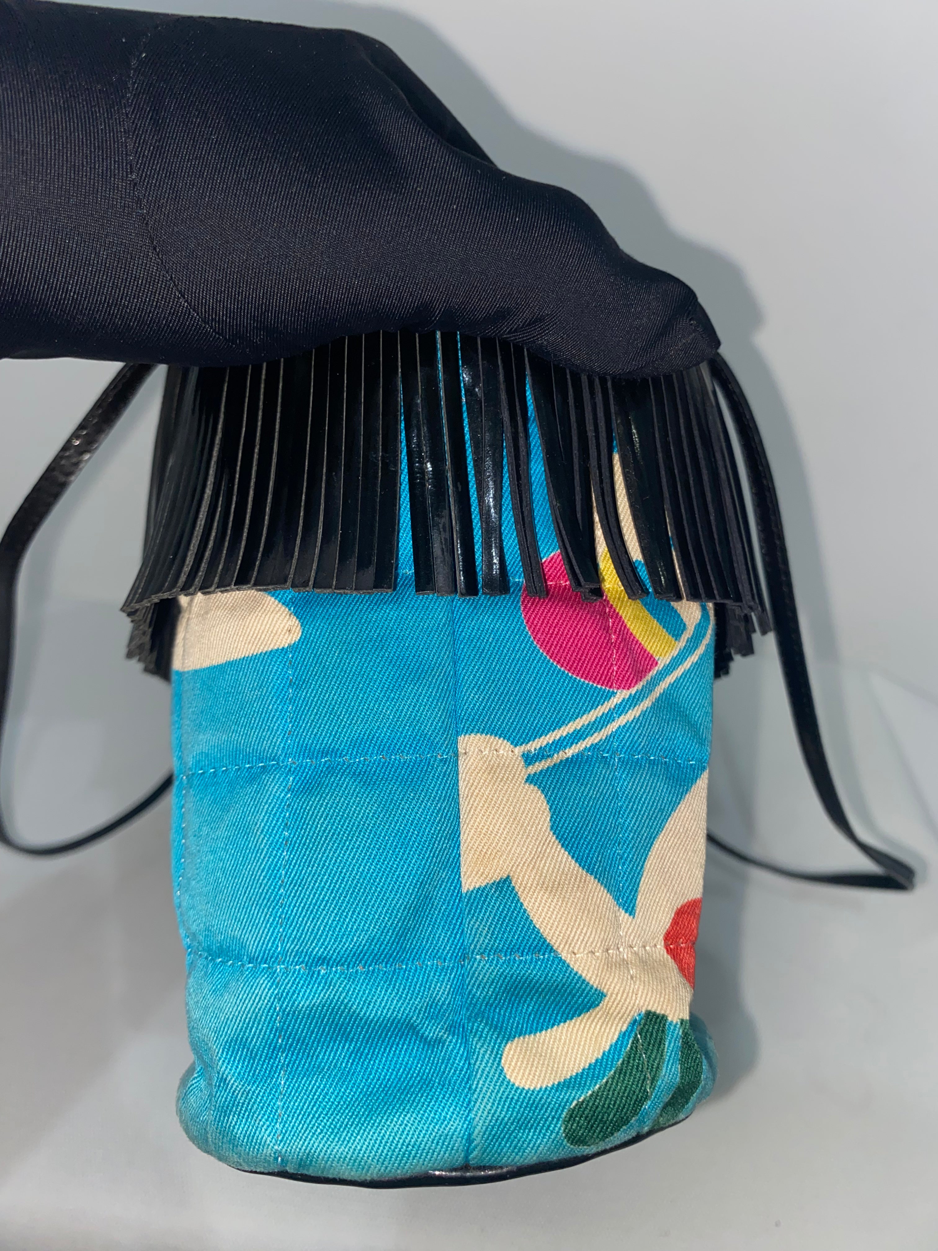 Chanel Vintage Fringe CC Tote Quilted Printed Canvas