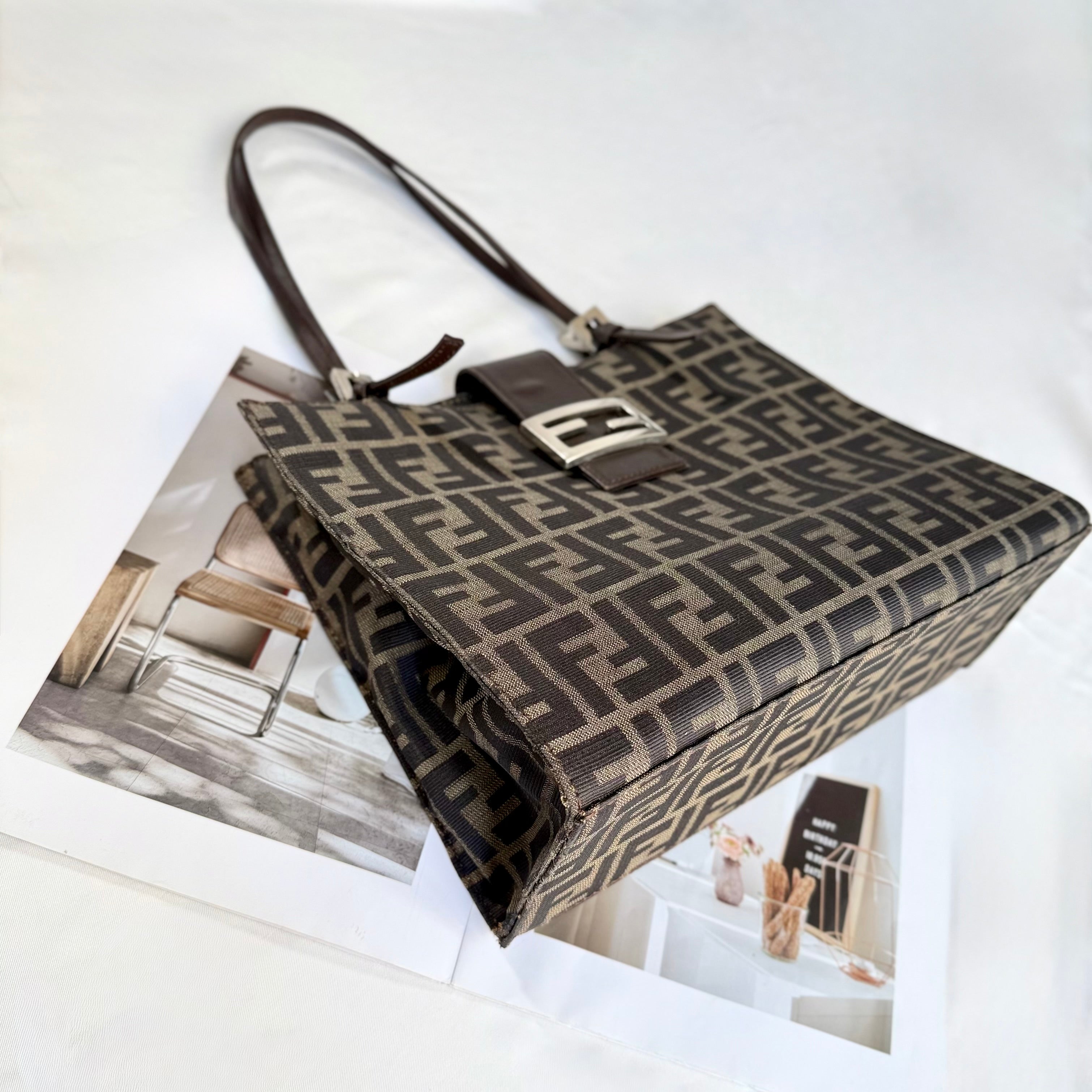 Fendi FF Monogram Baguette Tote Bag