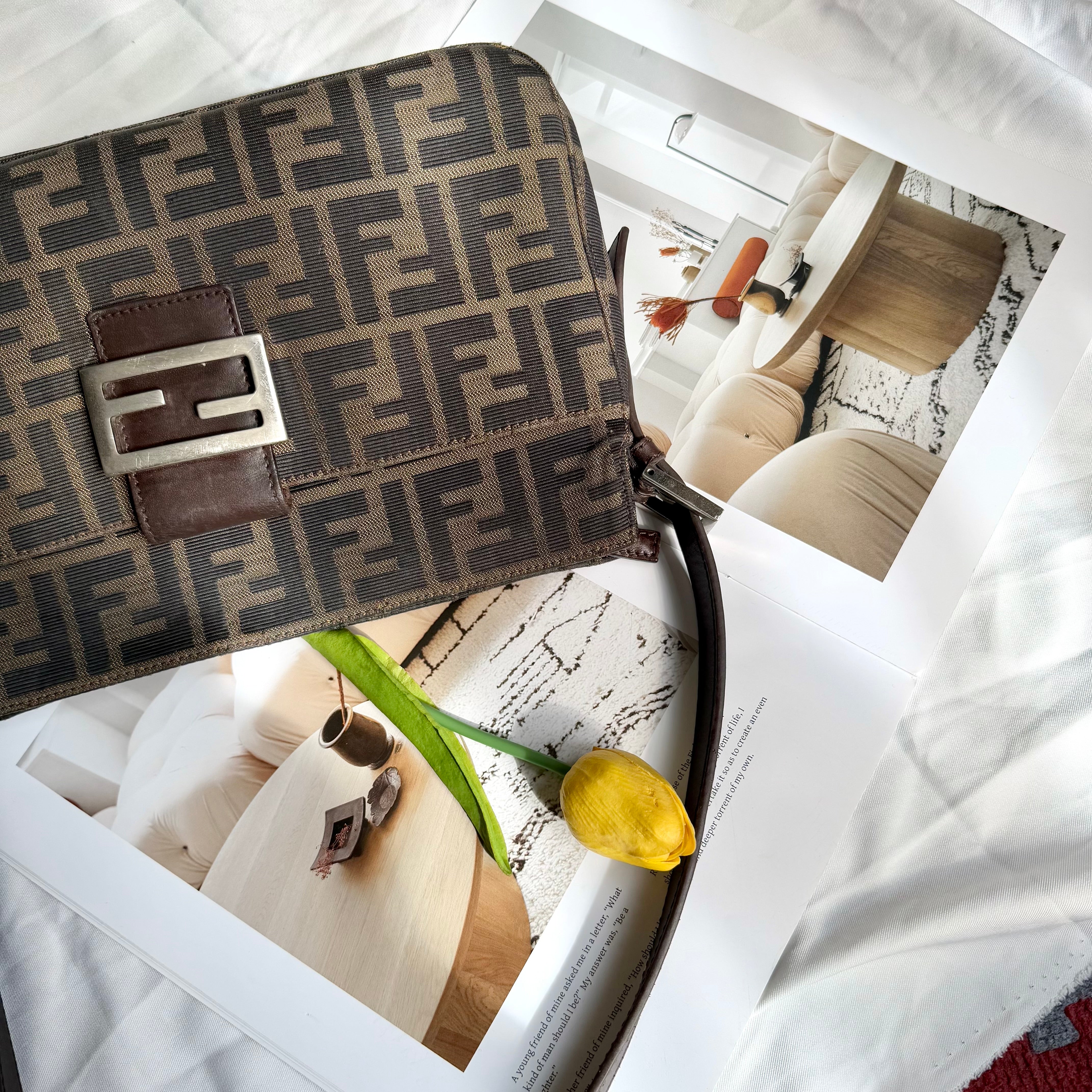 Fendi Zucca FF Mamma Baguette Flap