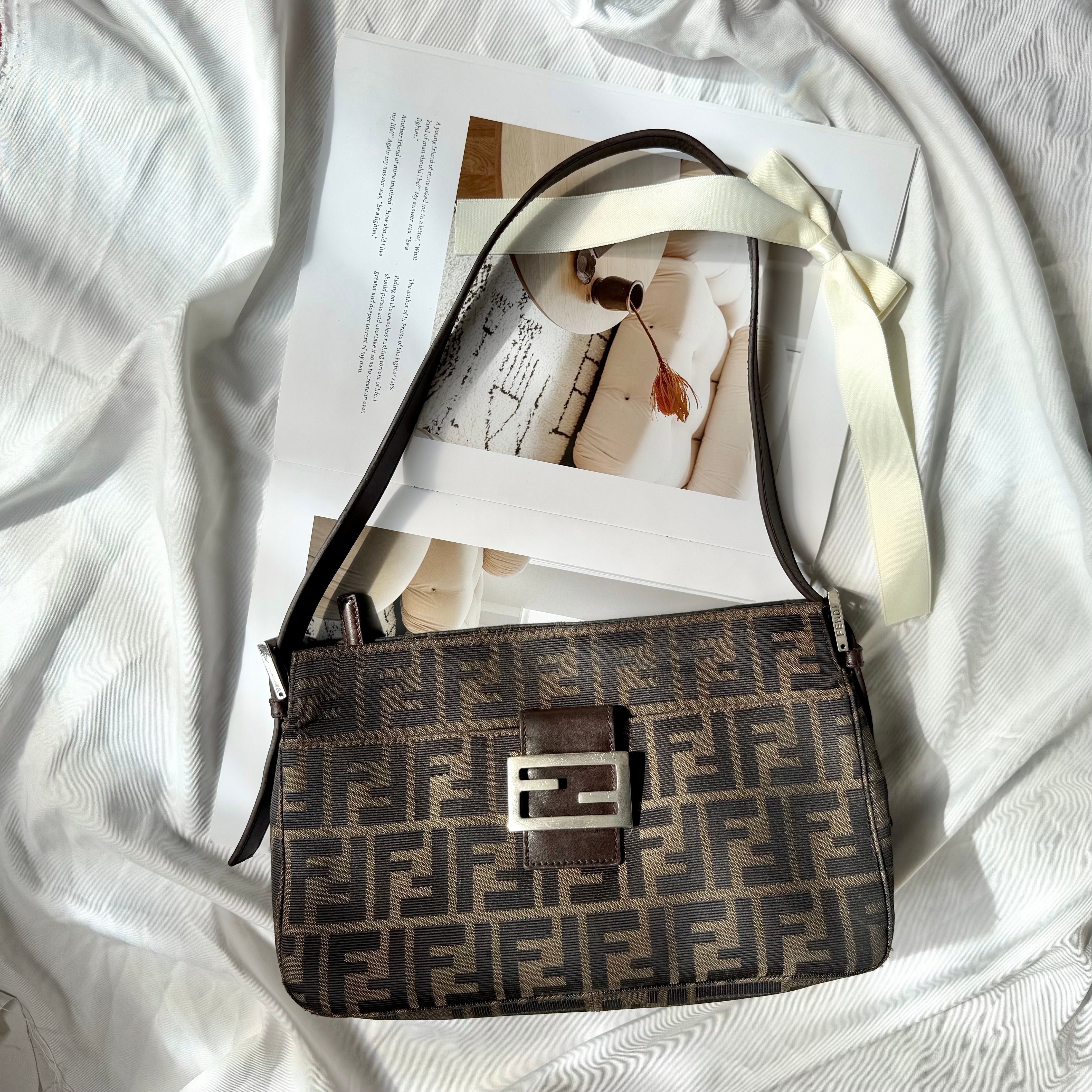 Fendi Zucca FF Mamma Baguette Flap