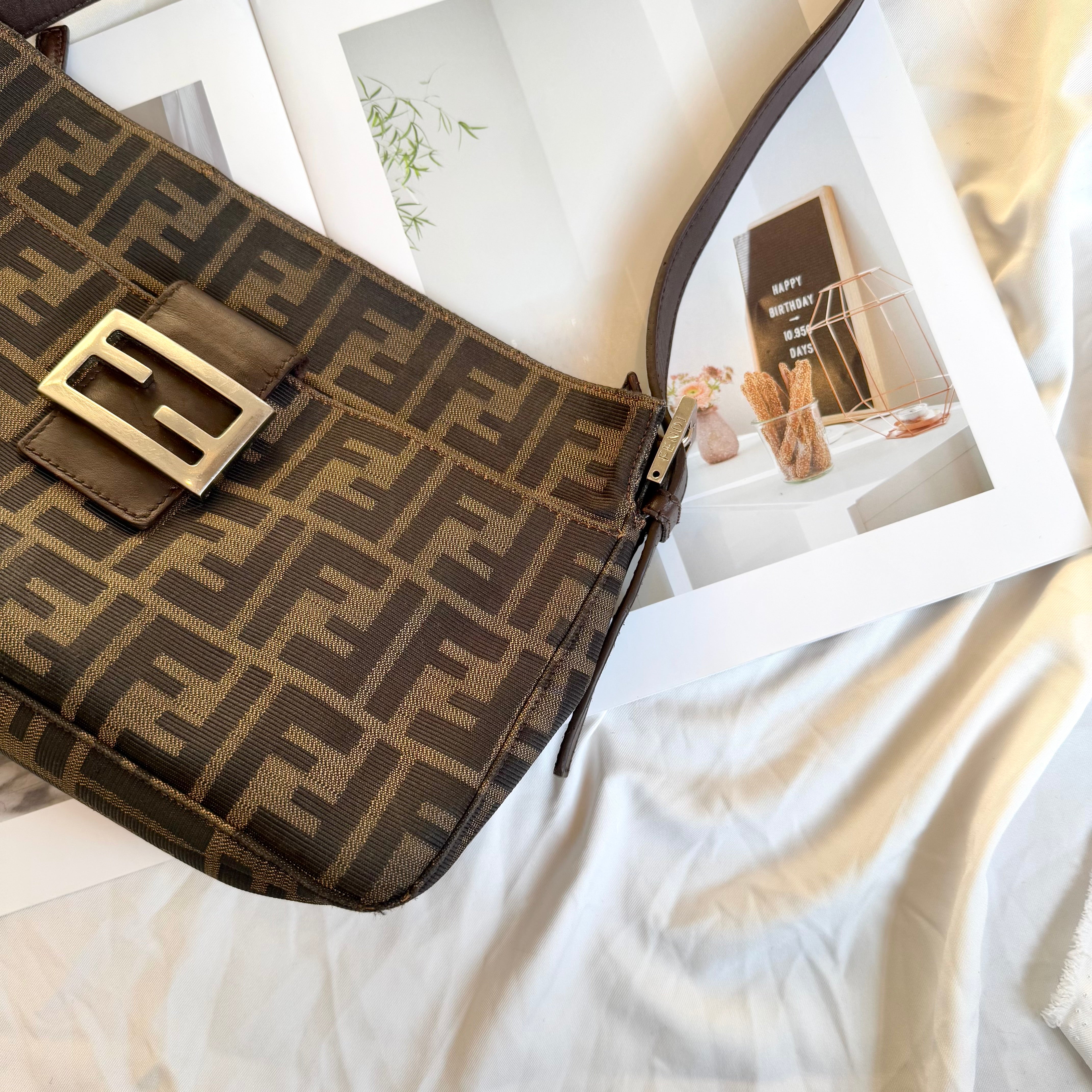 Fendi Zucca FF Mamma Baguette Flap