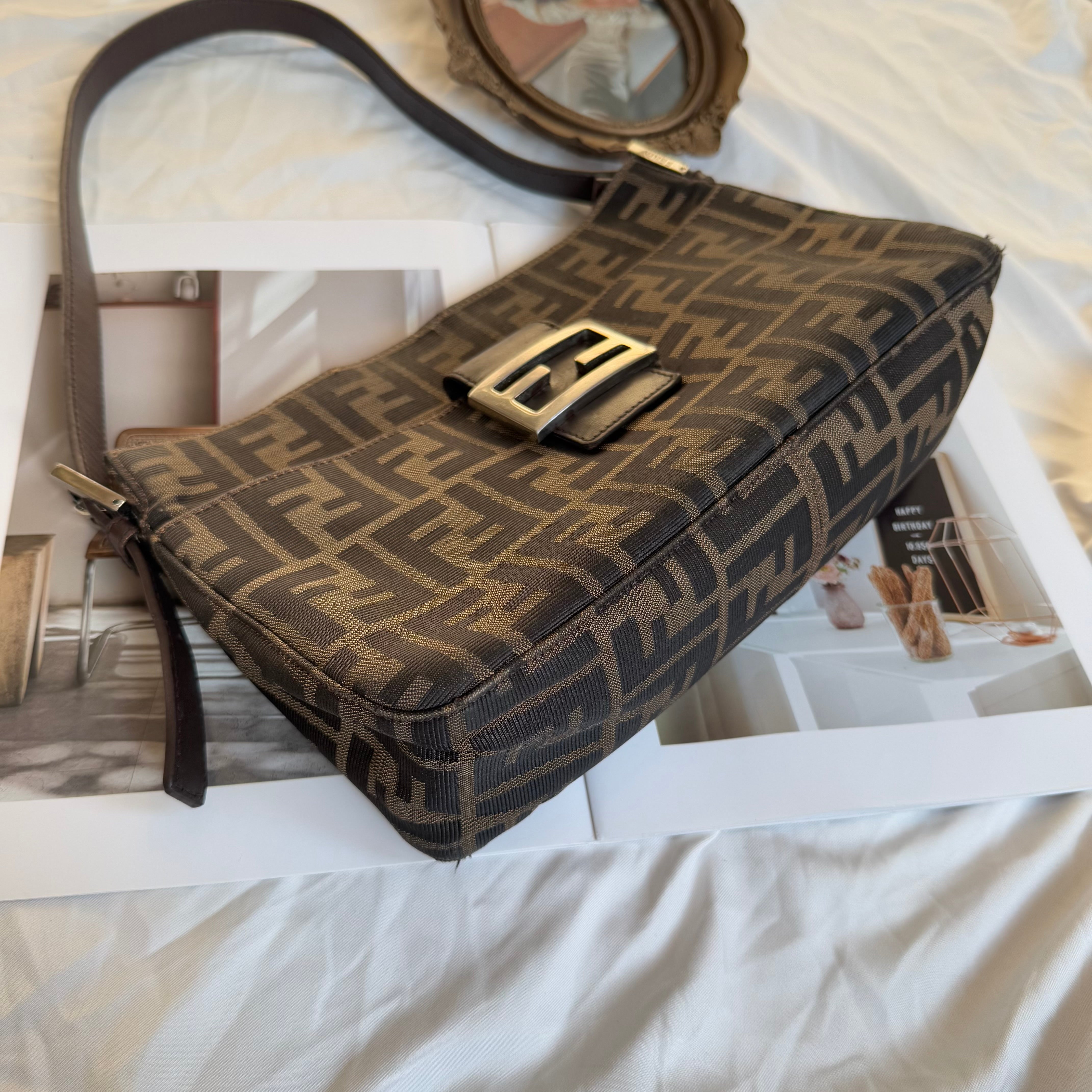 Fendi Zucca FF Mamma Baguette Flap