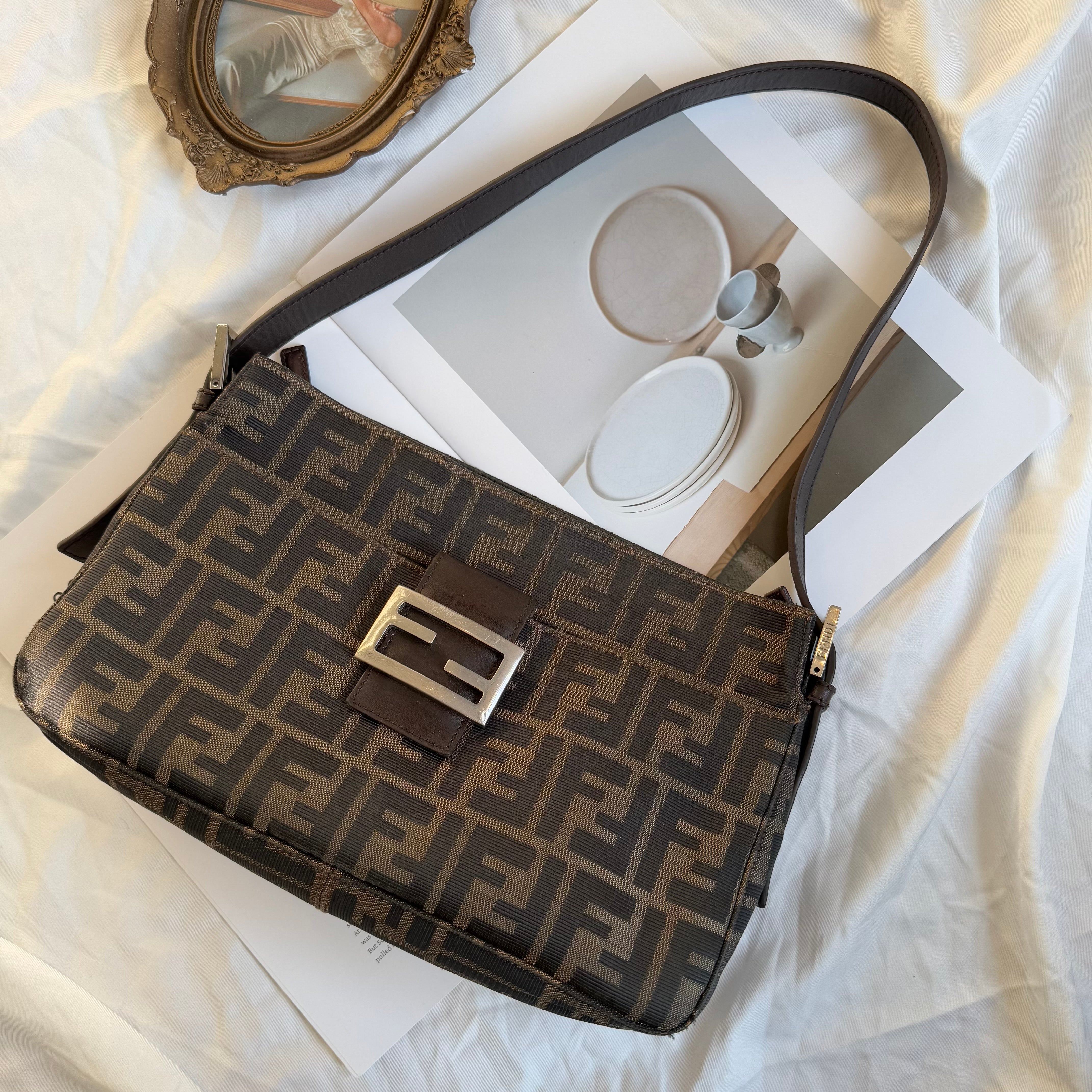 Fendi Zucca FF Mamma Baguette Flap