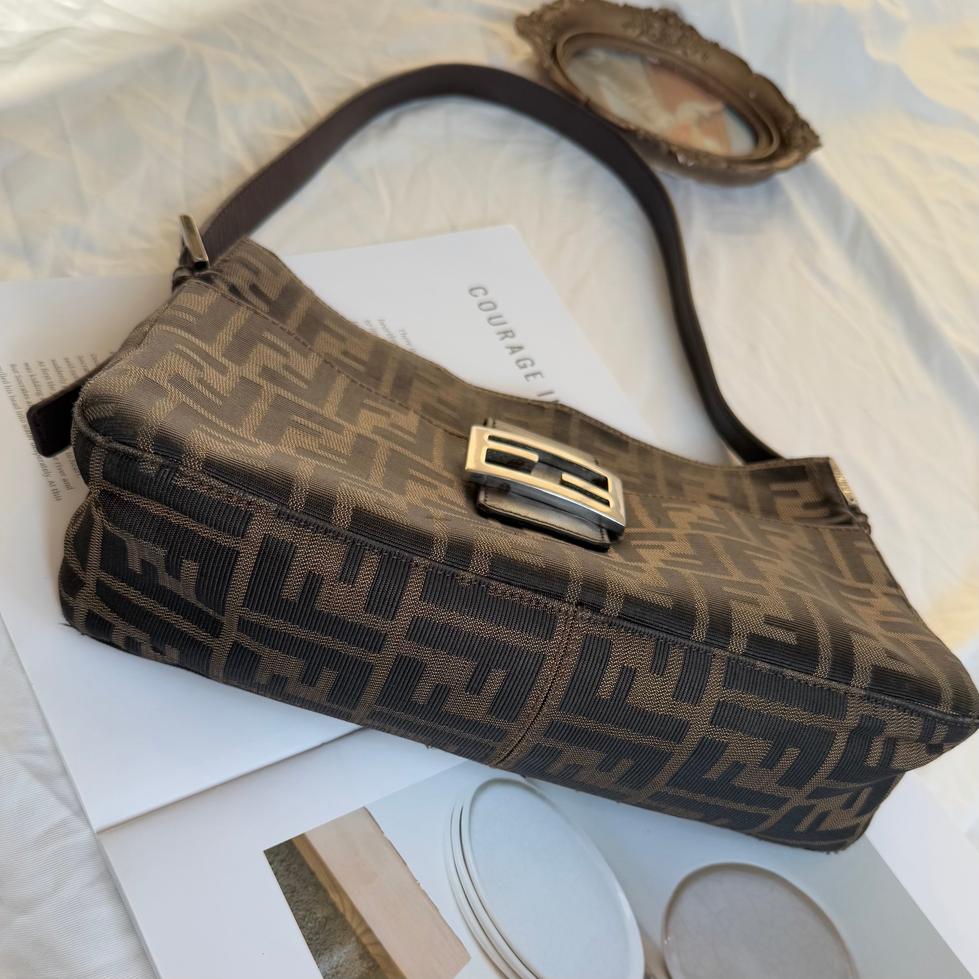 Fendi Zucca FF Mamma Baguette Flap