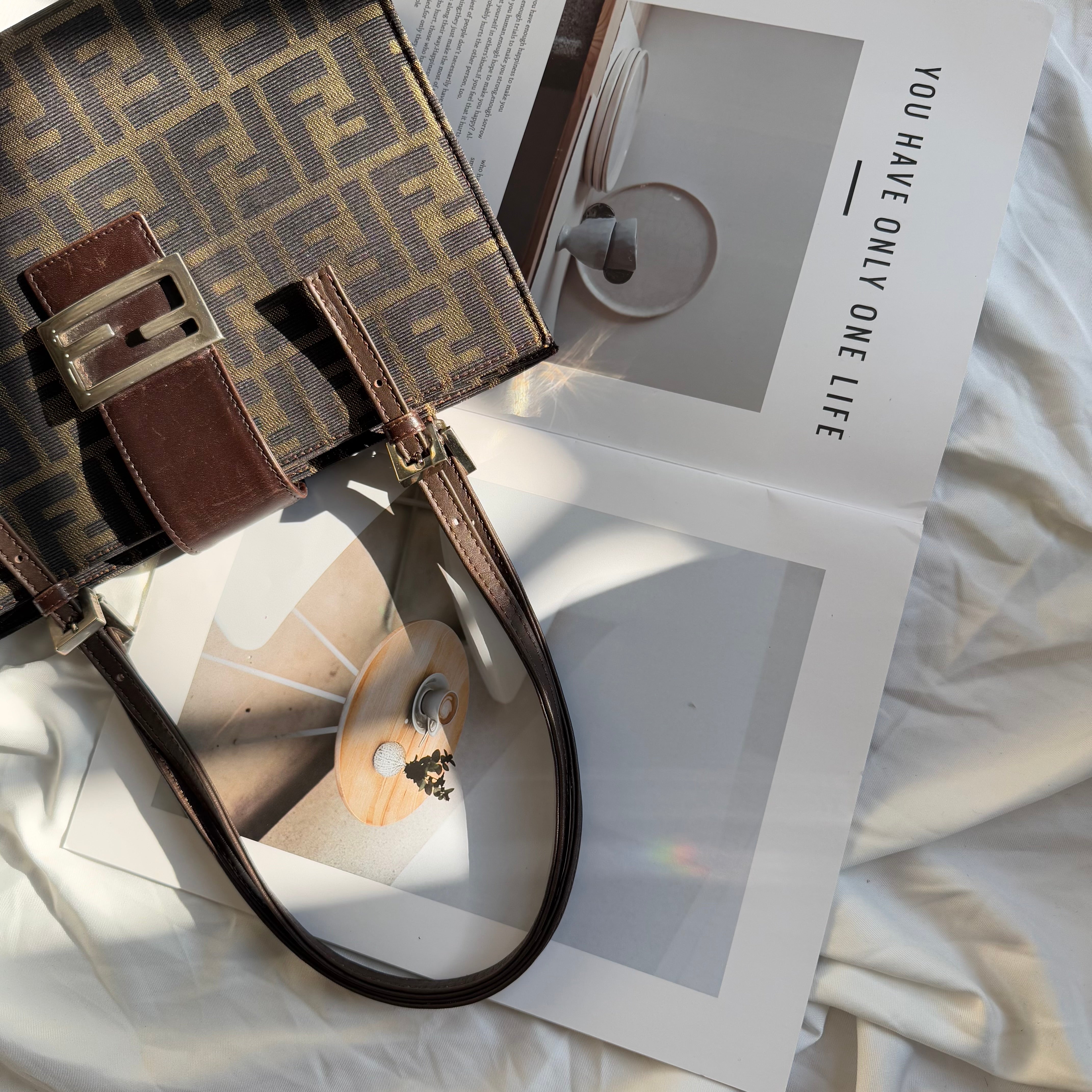 Fendi FF Monogram Baguette Tote Bag