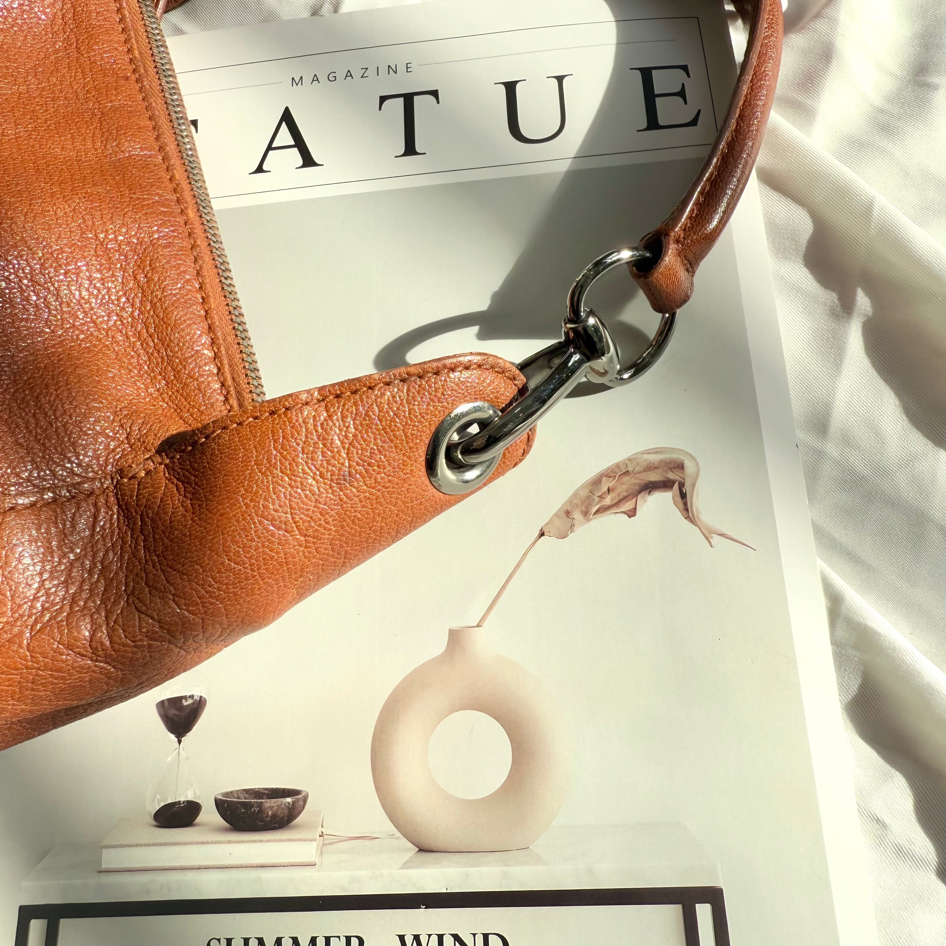 Gucci Vintage Brown Leather Shoulder Bag