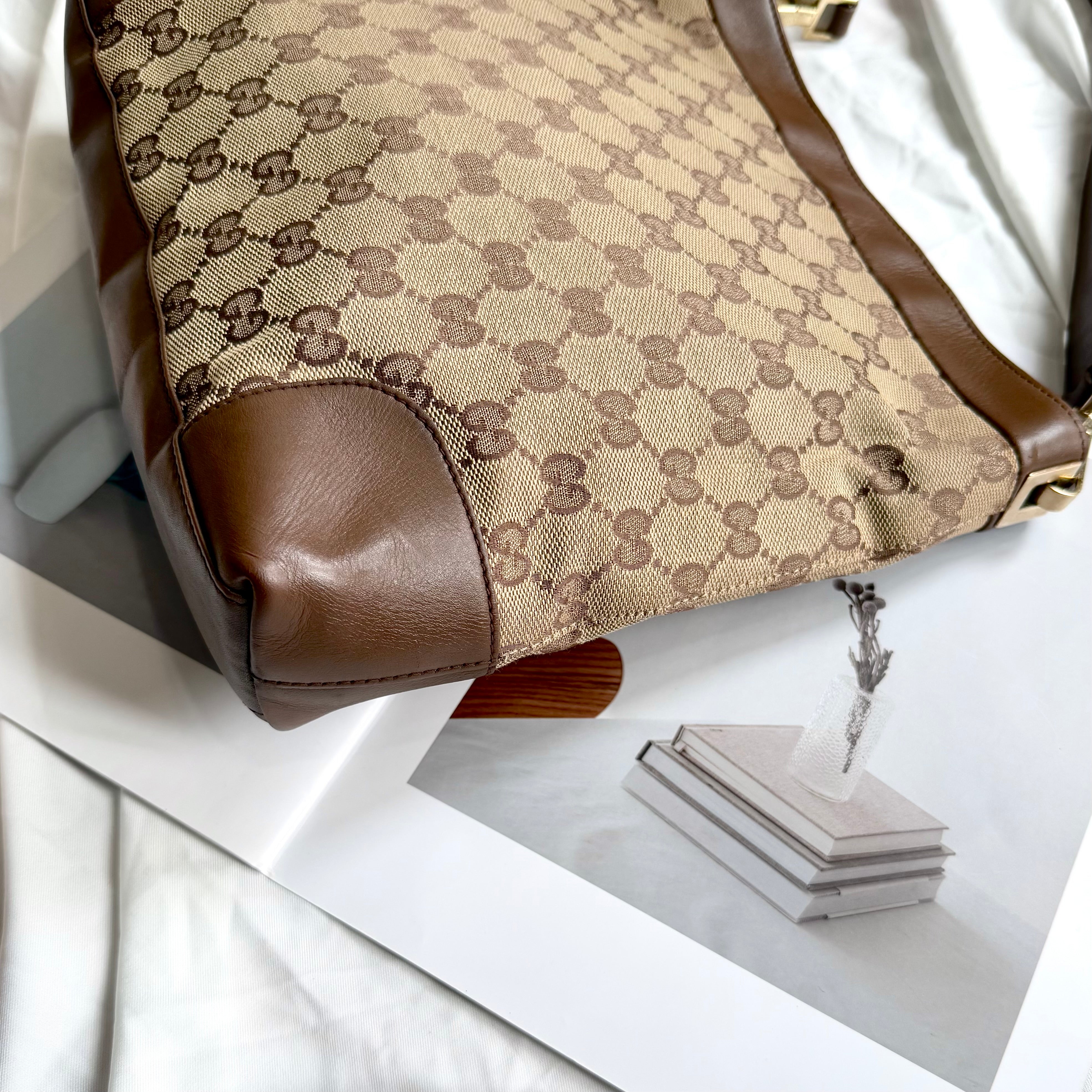 Gucci GG Brown Canvas Shoulder Bag
