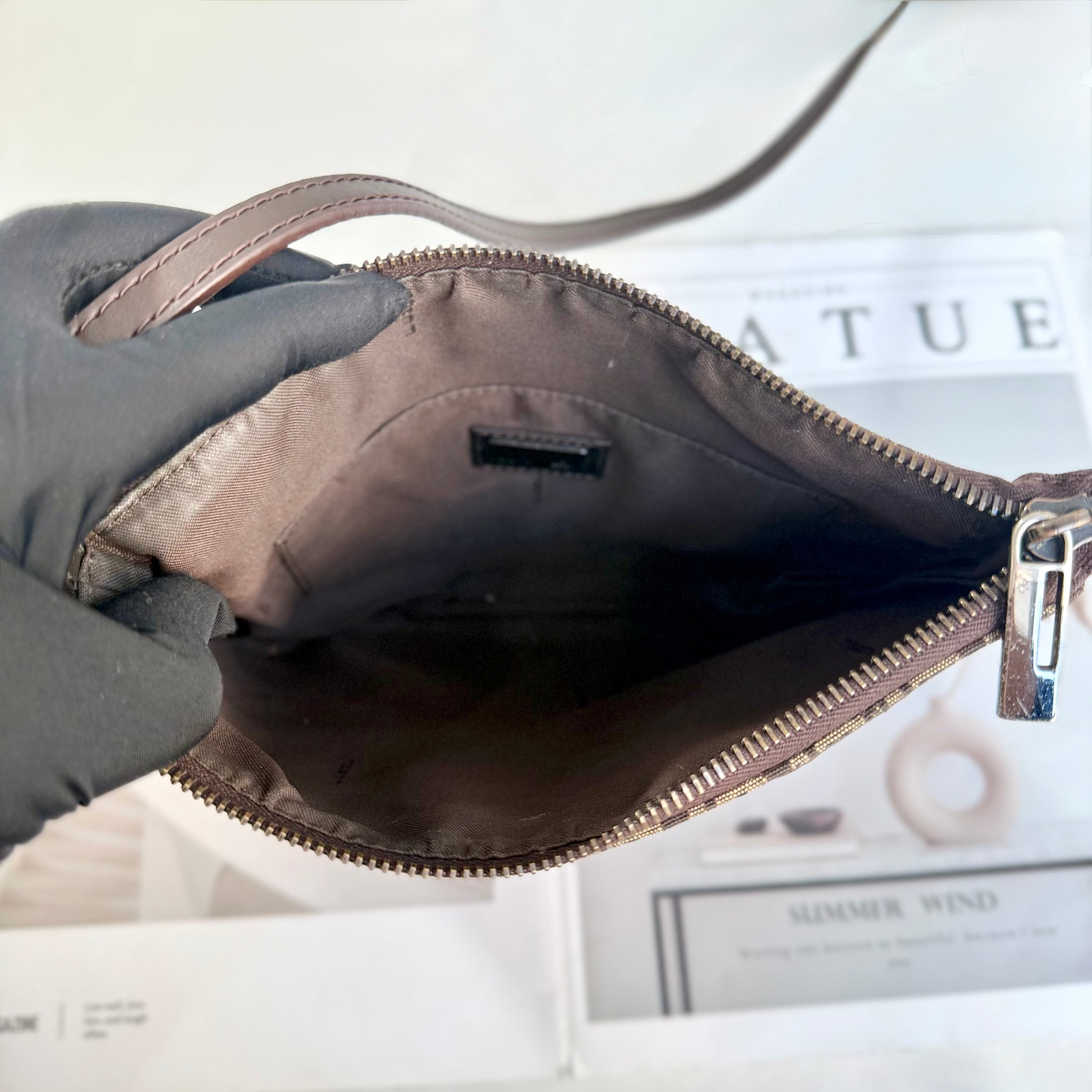 Fendi Brown Logo Print Crossbody Bag