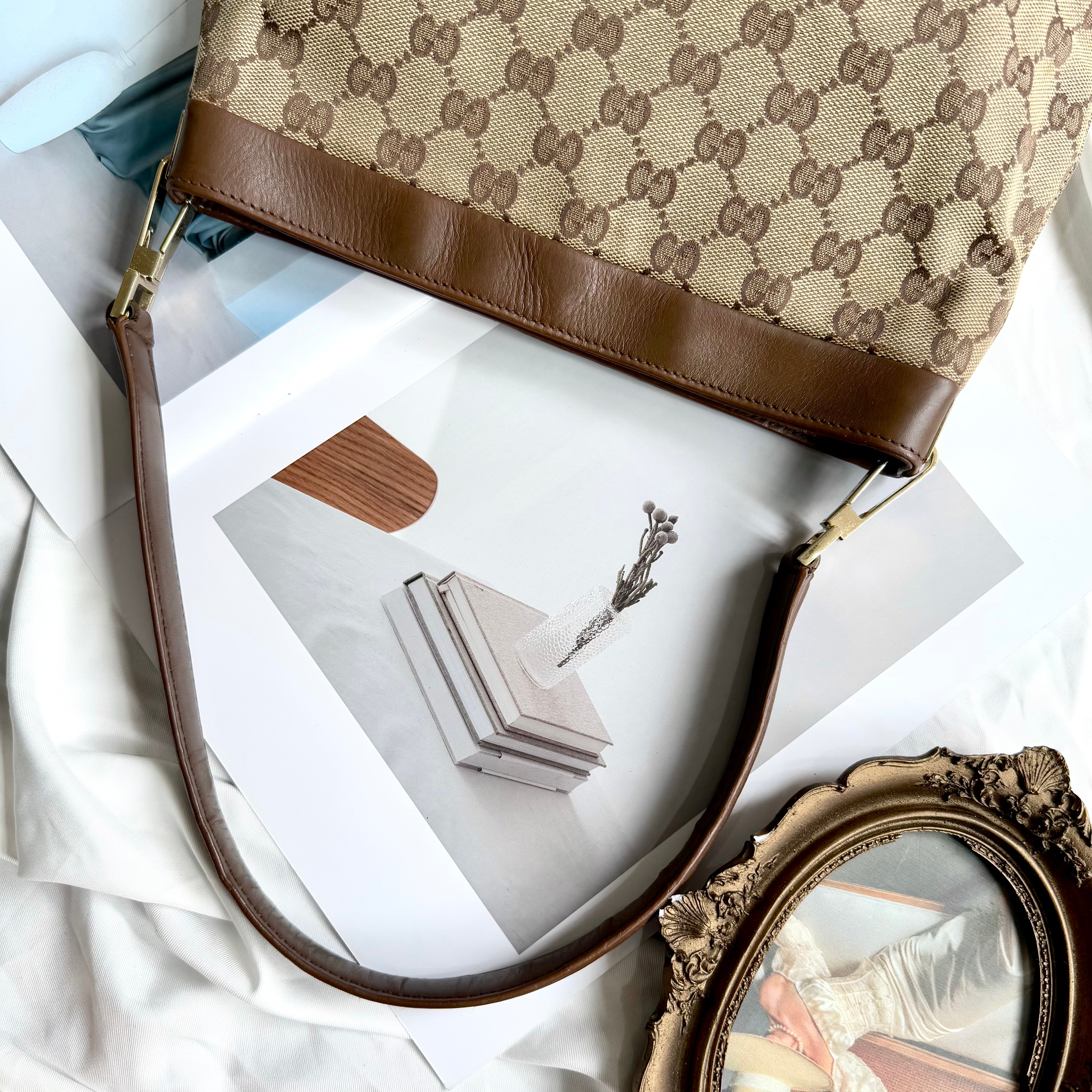 Gucci GG Brown Canvas Shoulder Bag