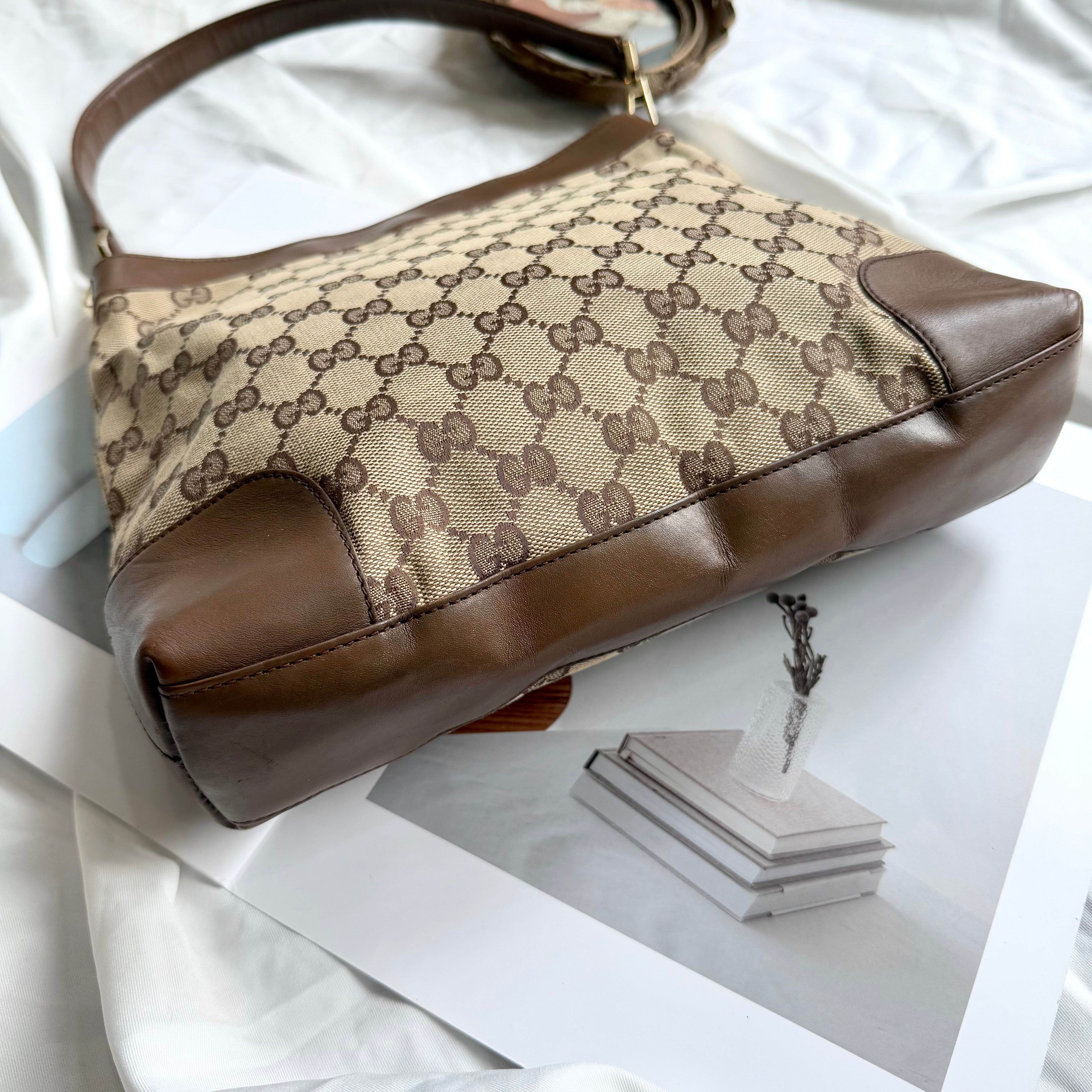 Gucci GG Brown Canvas Shoulder Bag